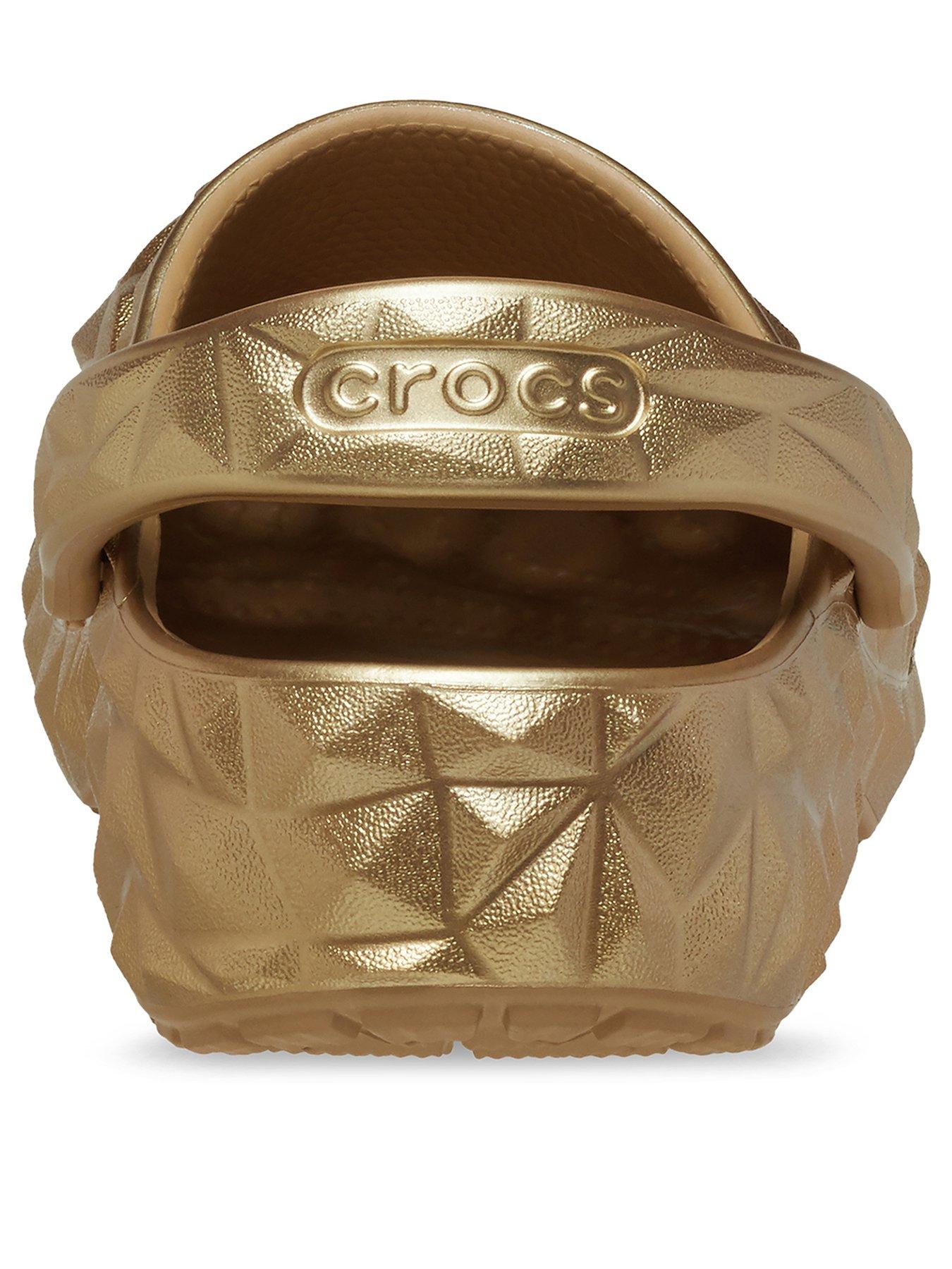 Crocs Cls Metallic Geometric Clog Gold littlewoods
