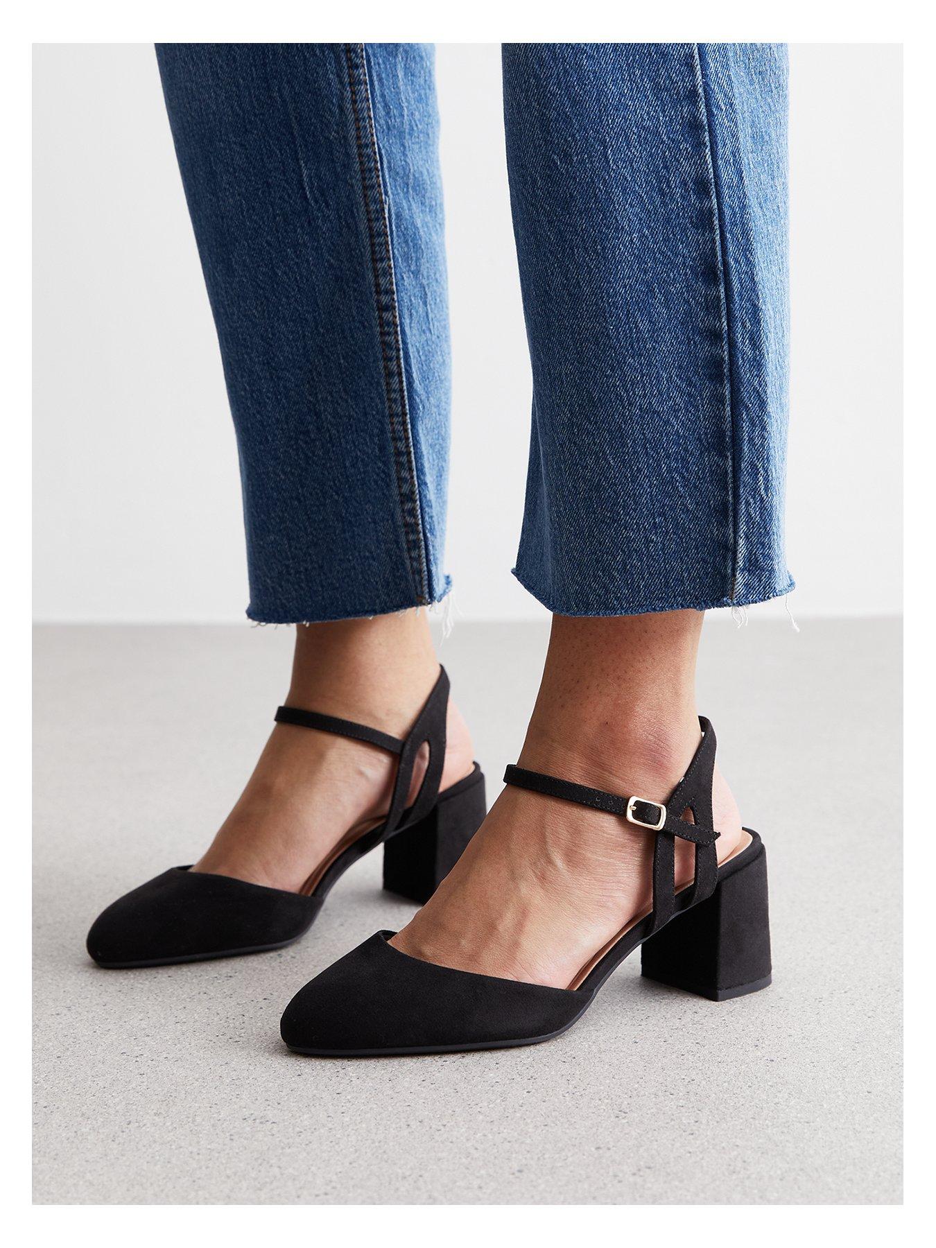 Block Heel Wider Fit Shoes New Look Wide Fit Suedette Block Heel