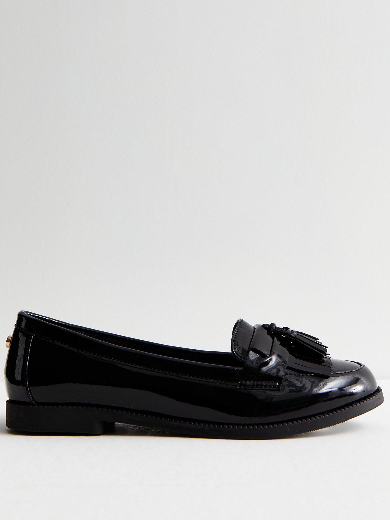 new-look-black-patent-tassel-trim-loafers