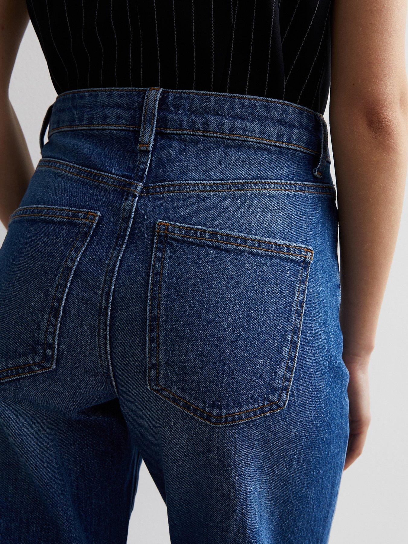  image of new-look-blue-high-waist-tori-mom-jeans