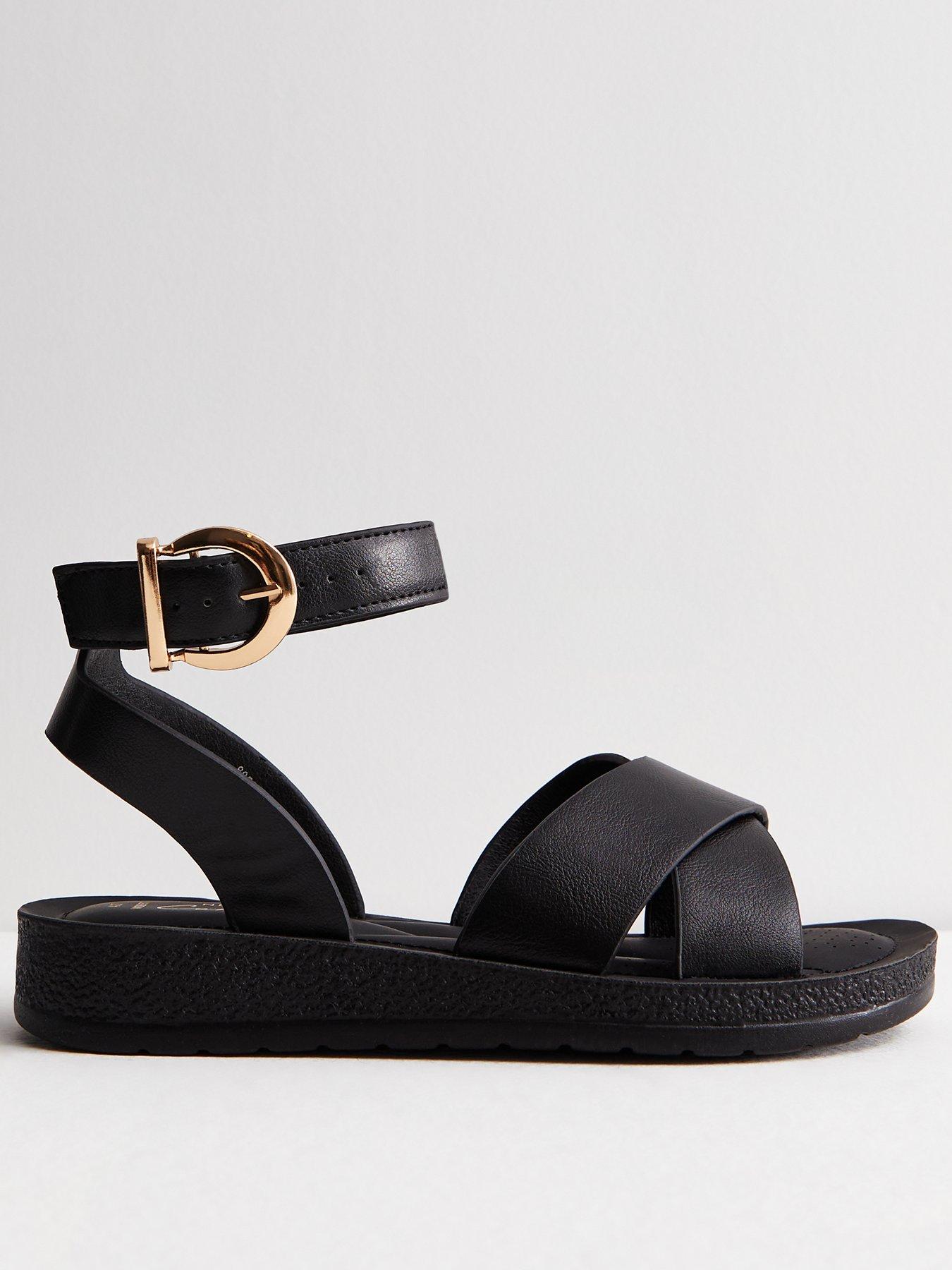 New look black flatforms on sale