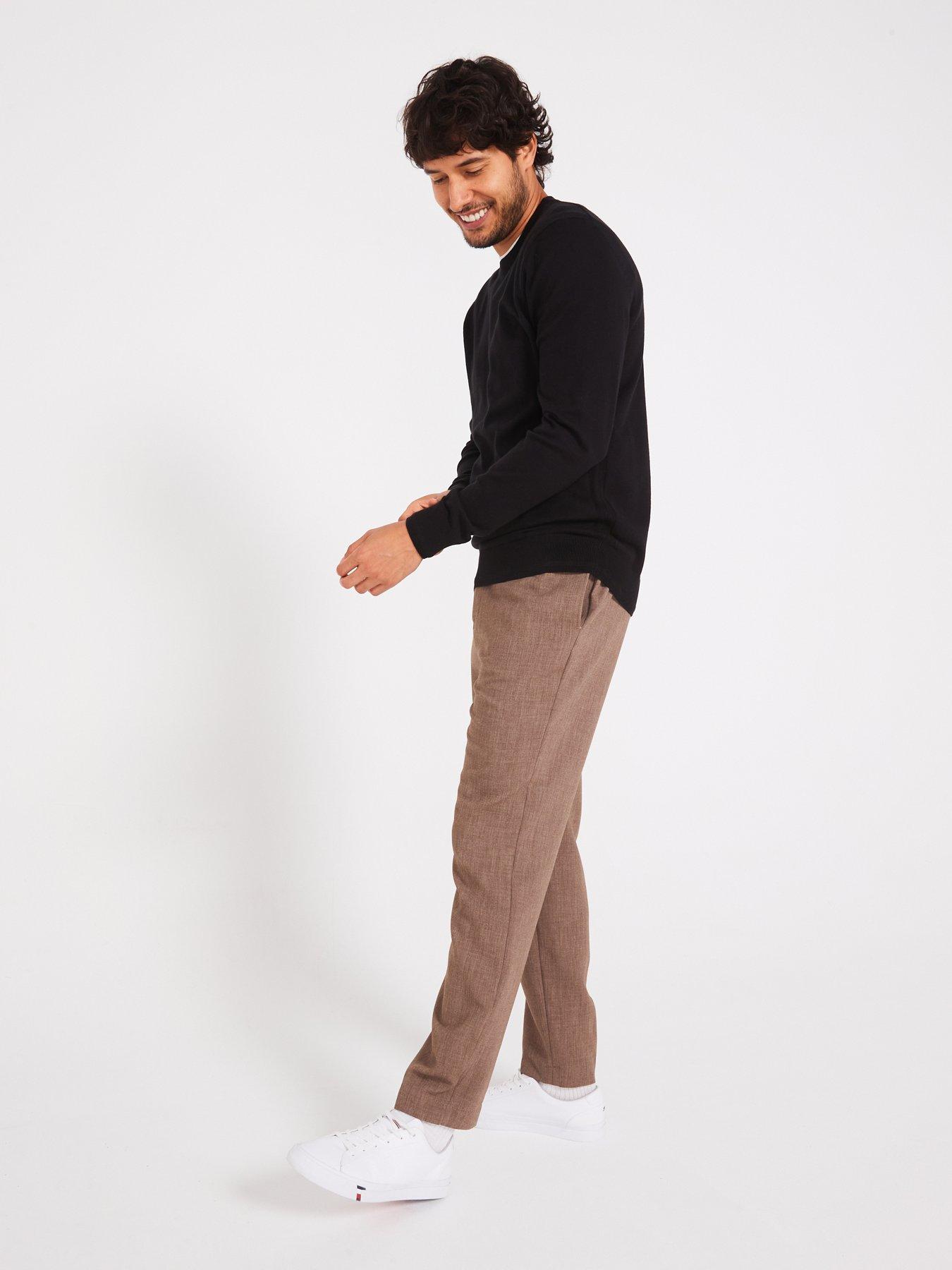  image of everyday-cotton-rich-crew-neck-knitted-jumper-black