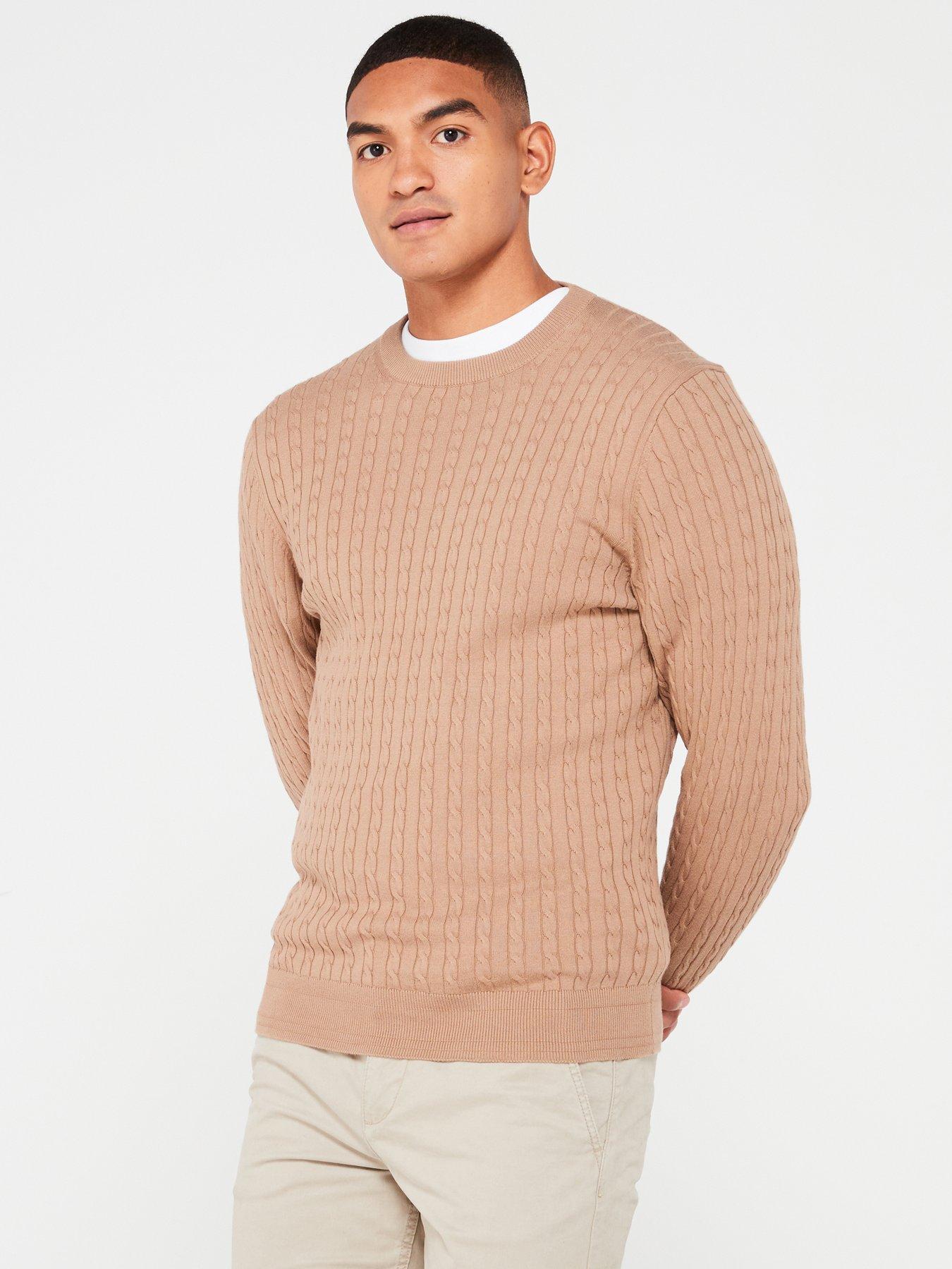  image of everyday-cotton-rich-fine-gauge-cable-knit-jumper-natural