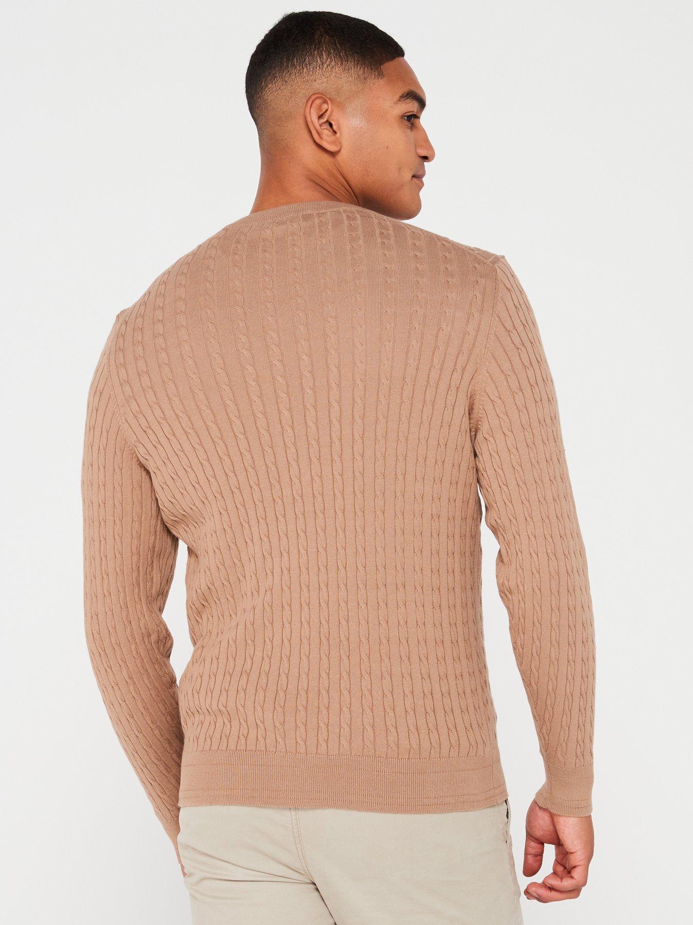  image of everyday-cotton-rich-fine-gauge-cable-knit-jumper-natural
