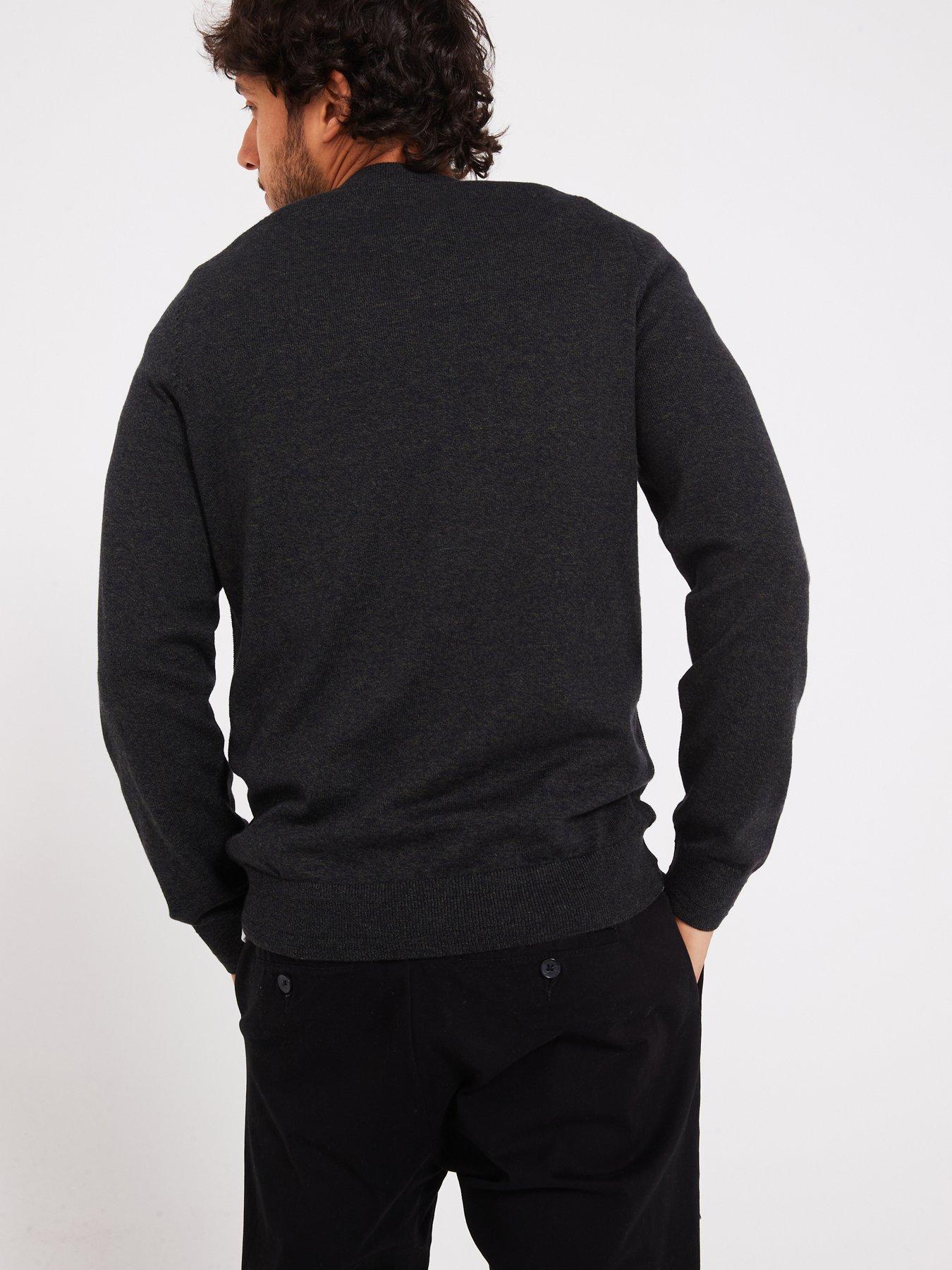  image of everyday-trial-marl-crew-neck-jumper-dark-green