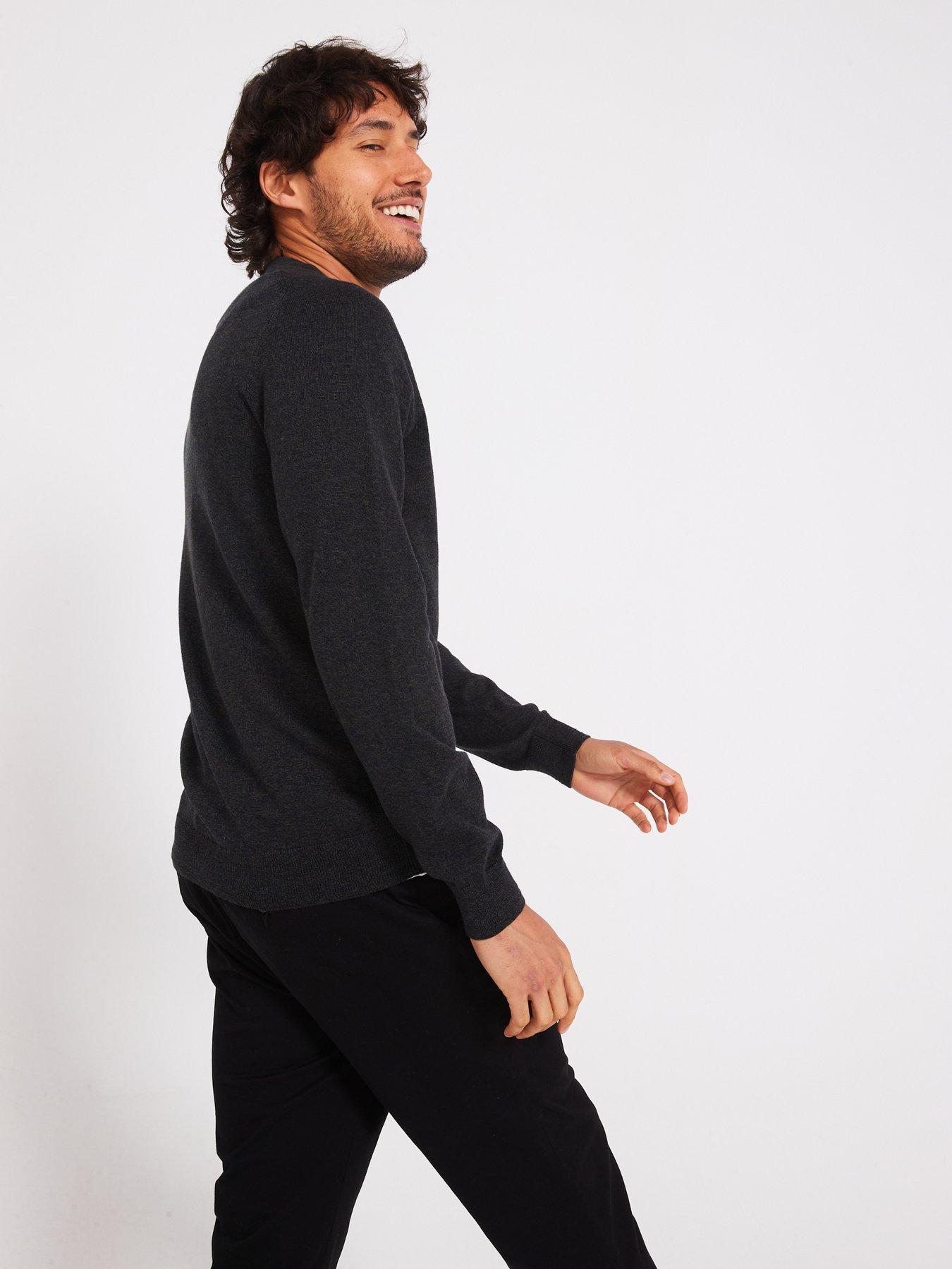  image of everyday-trial-marl-crew-neck-jumper-dark-green