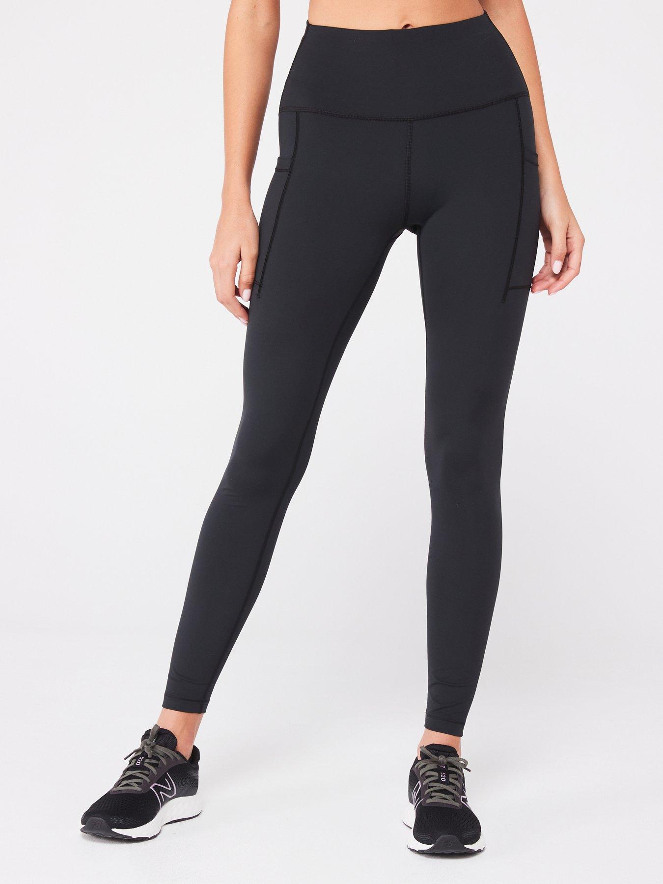 New Balance Running graphic logo high rise leggings in black