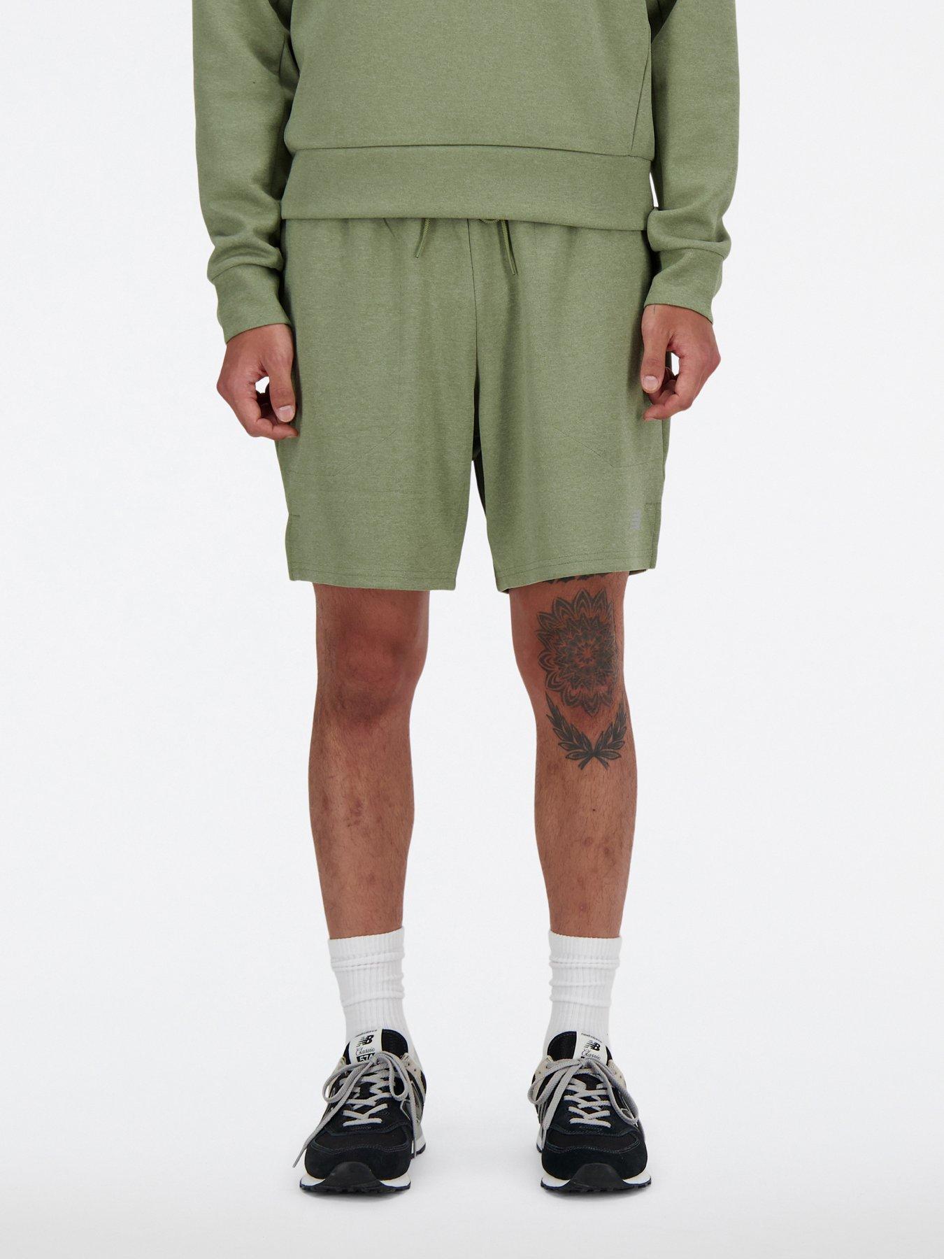  image of new-balance-mens-training-training-tech-knit-shorts-7-inch-green