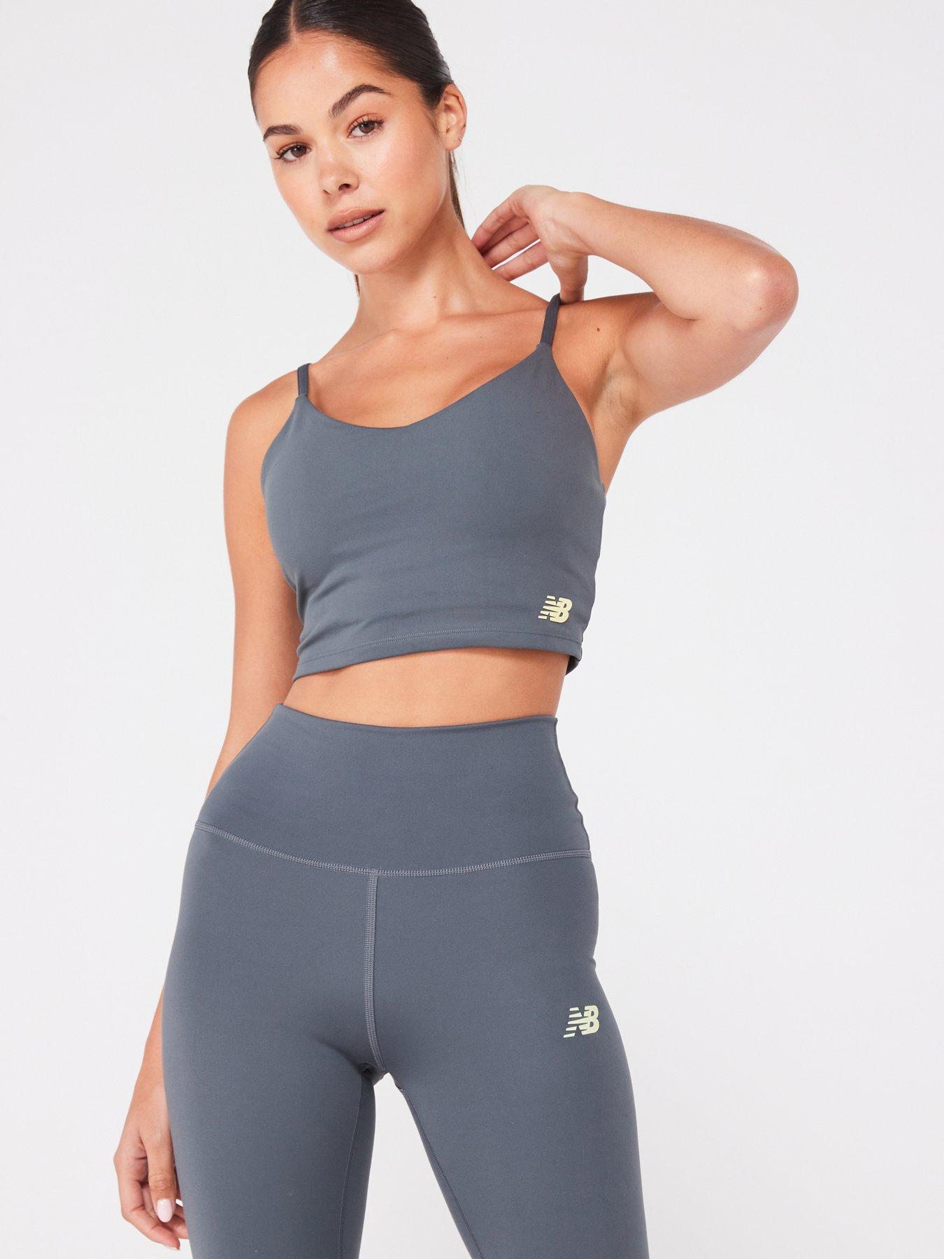 undefined Womens Linear Heritage Soft Bra Top - Grey