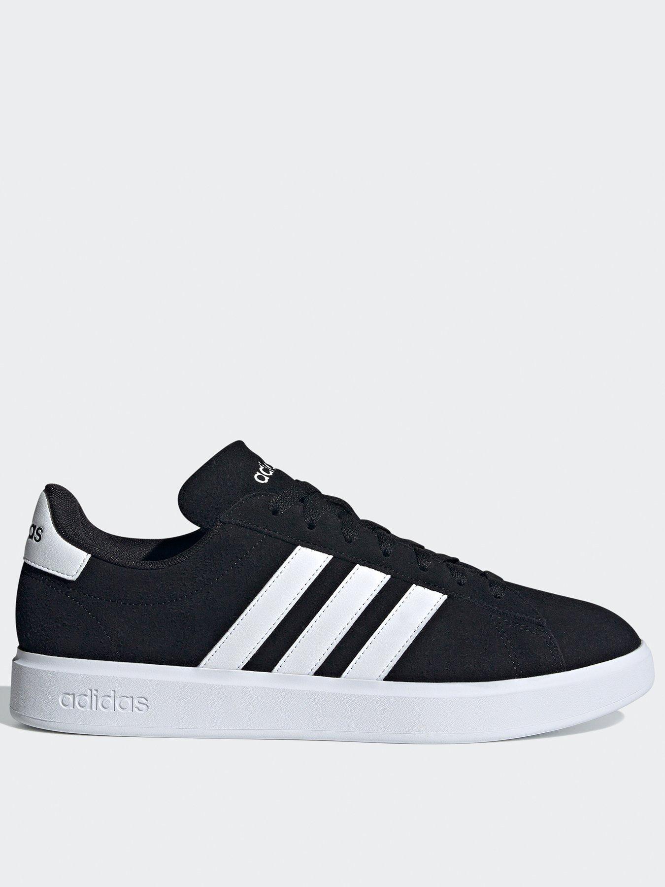 Black suede adidas trainers online