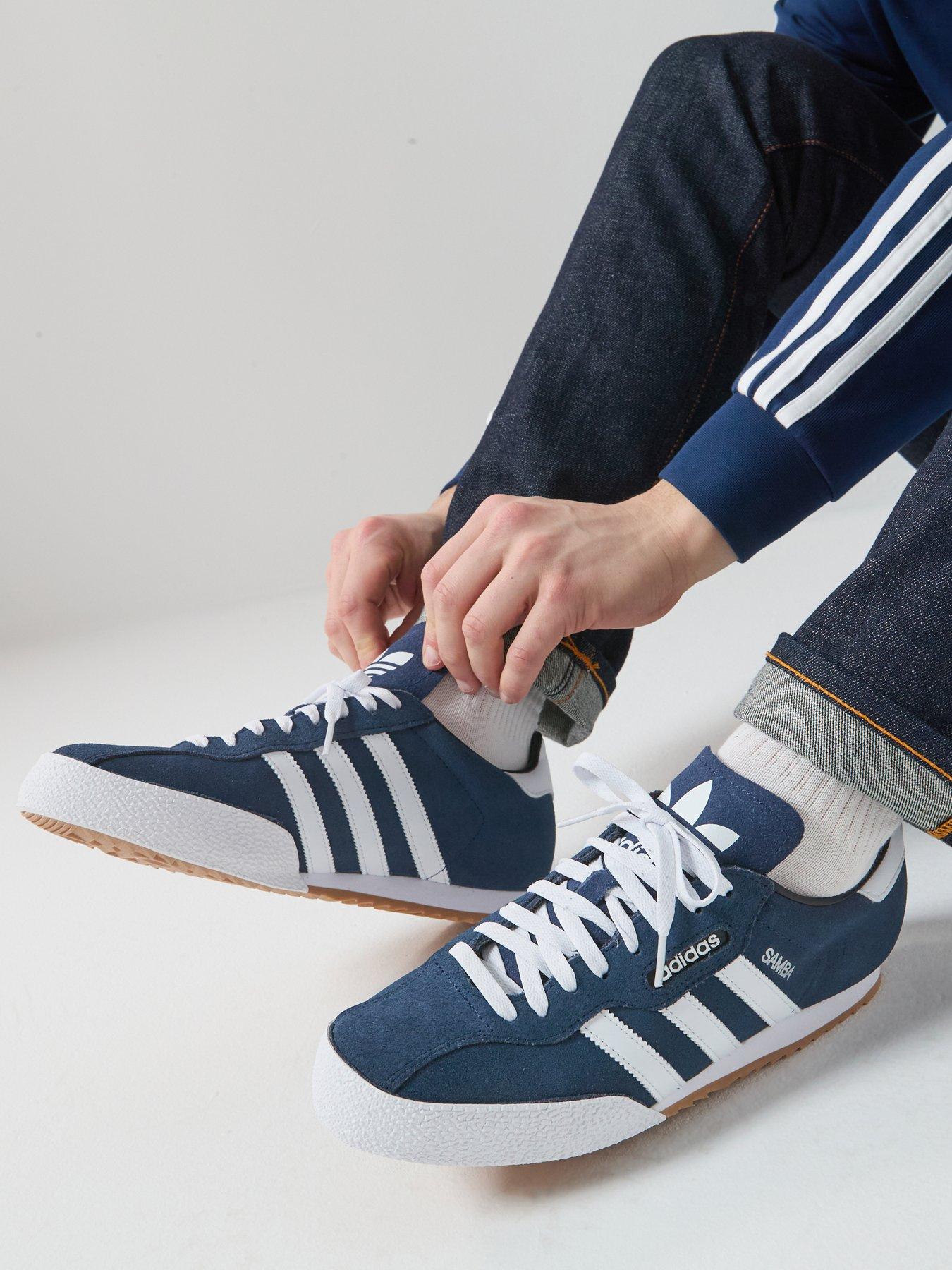 adidas Originals Mens Samba Super Suede Trainers - Navy/white