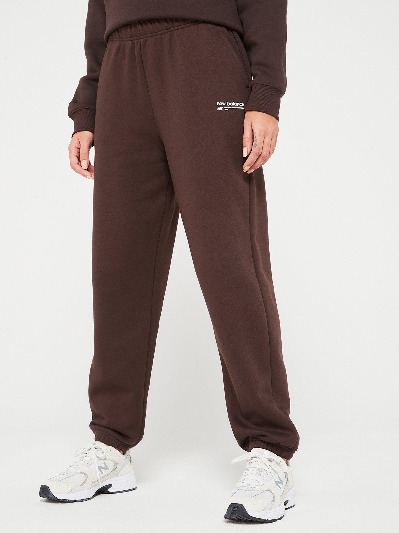 New Balance Womens Linear Heritage Brushed Back Fleece Sweatpant