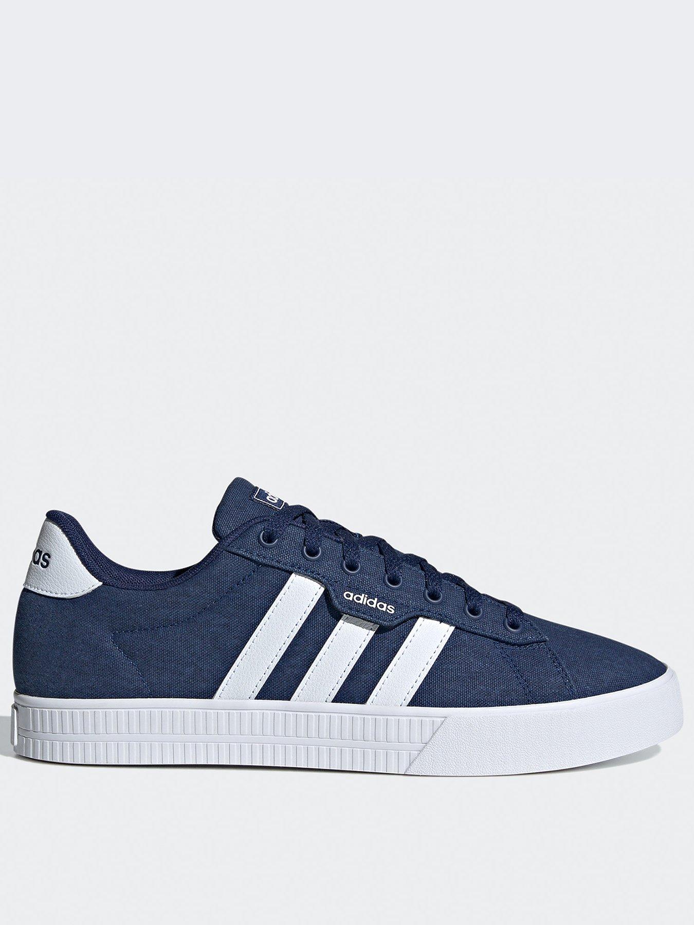 adidas Sportswear Mens Canvas Daily 3.0 Trainers Navy White littlewoods