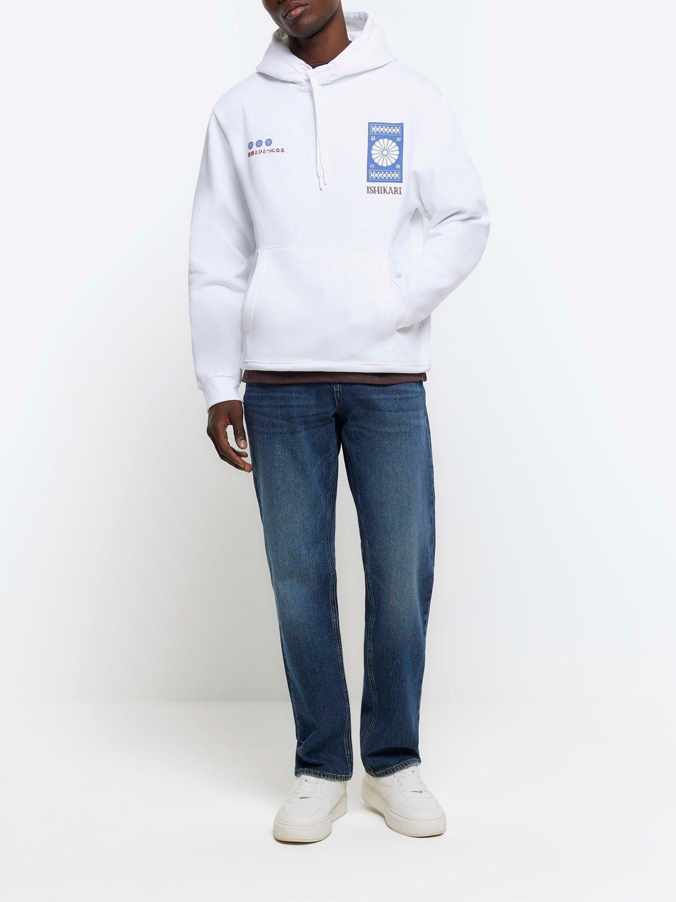 River island white hoodie clearance