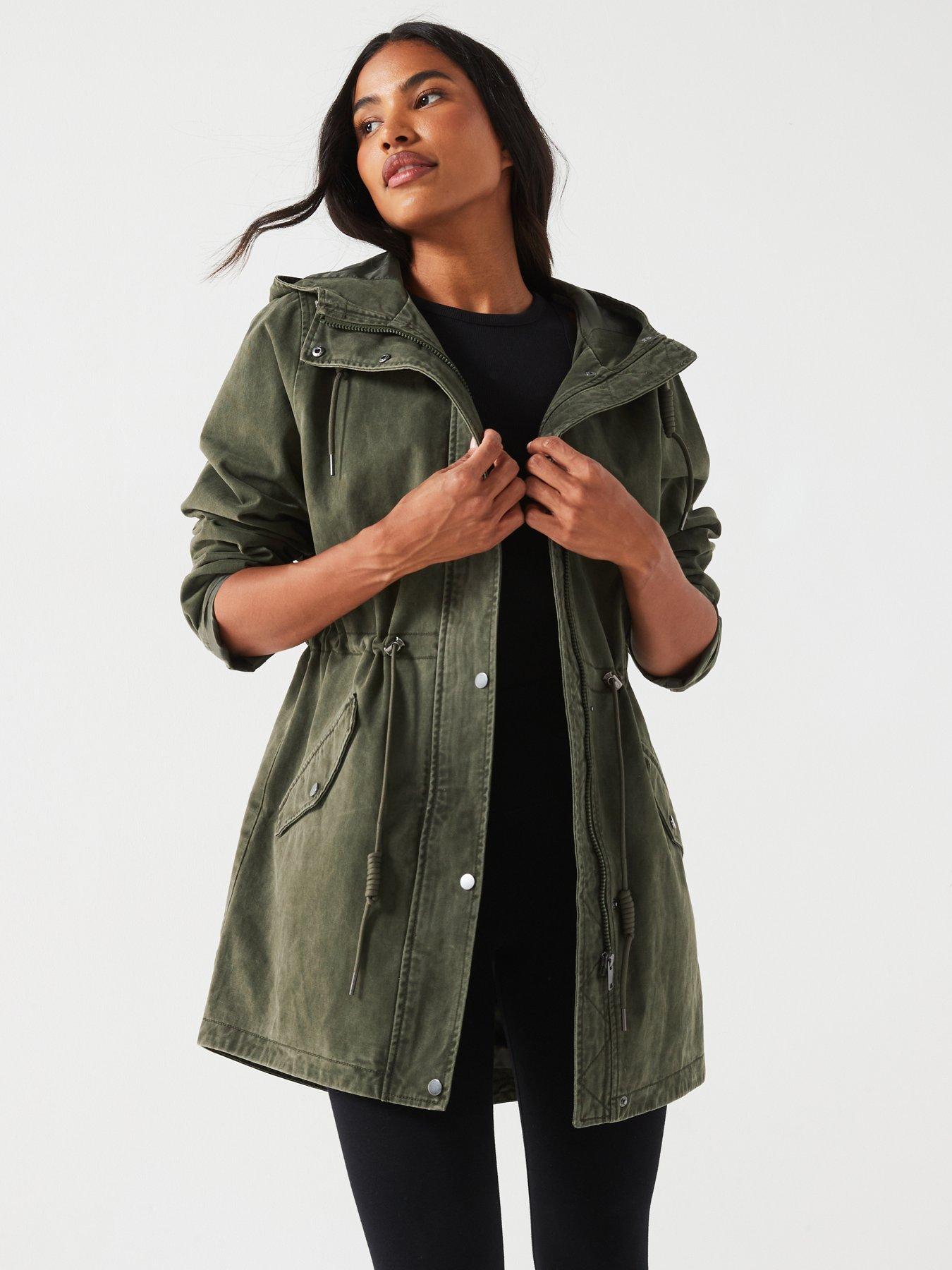 Khaki lightweight parka womens best sale