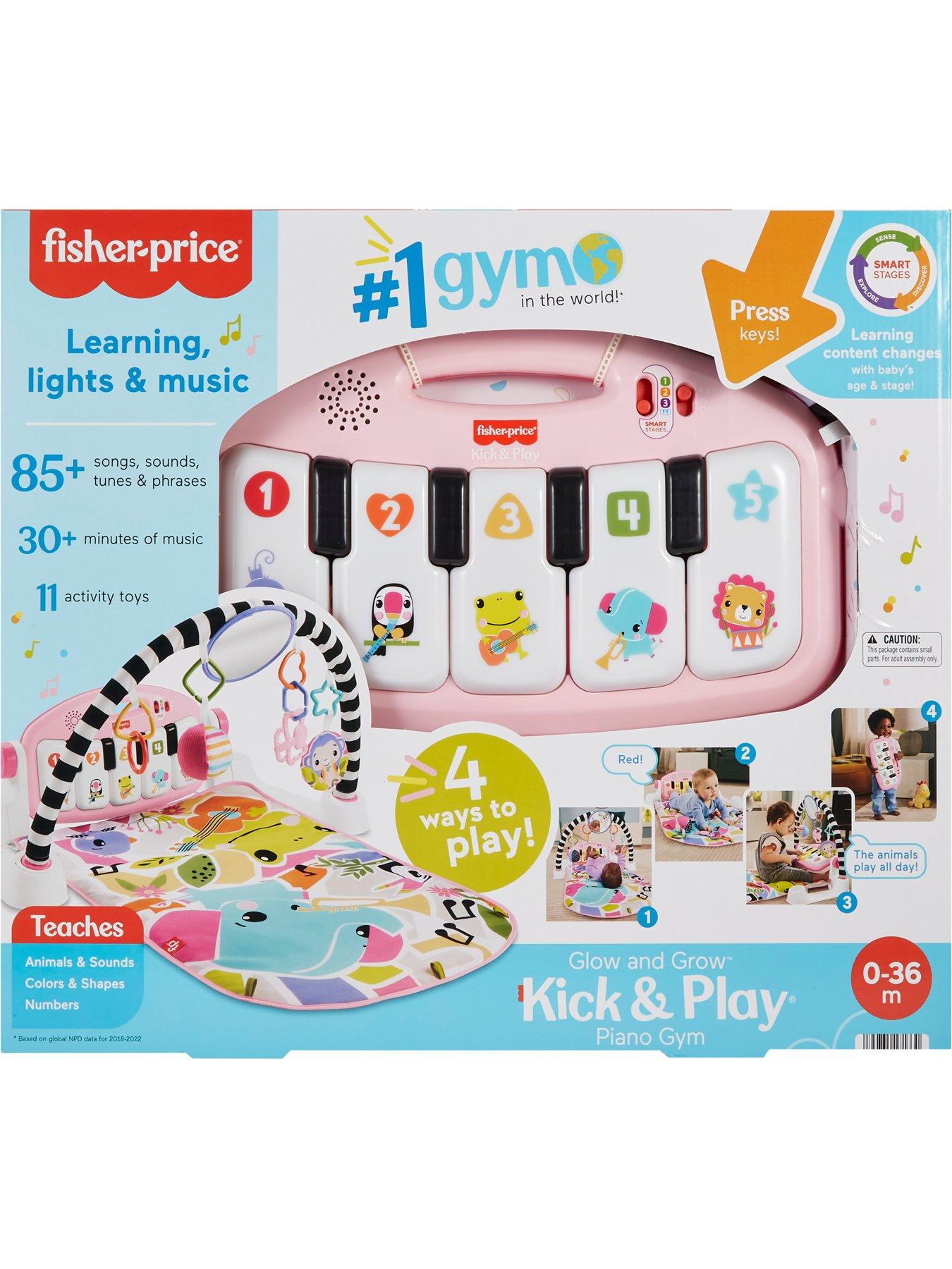 Image 7 of 8 of Fisher-Price Glow &amp; Grow Kick &amp; Play Activity Gym - Pink
