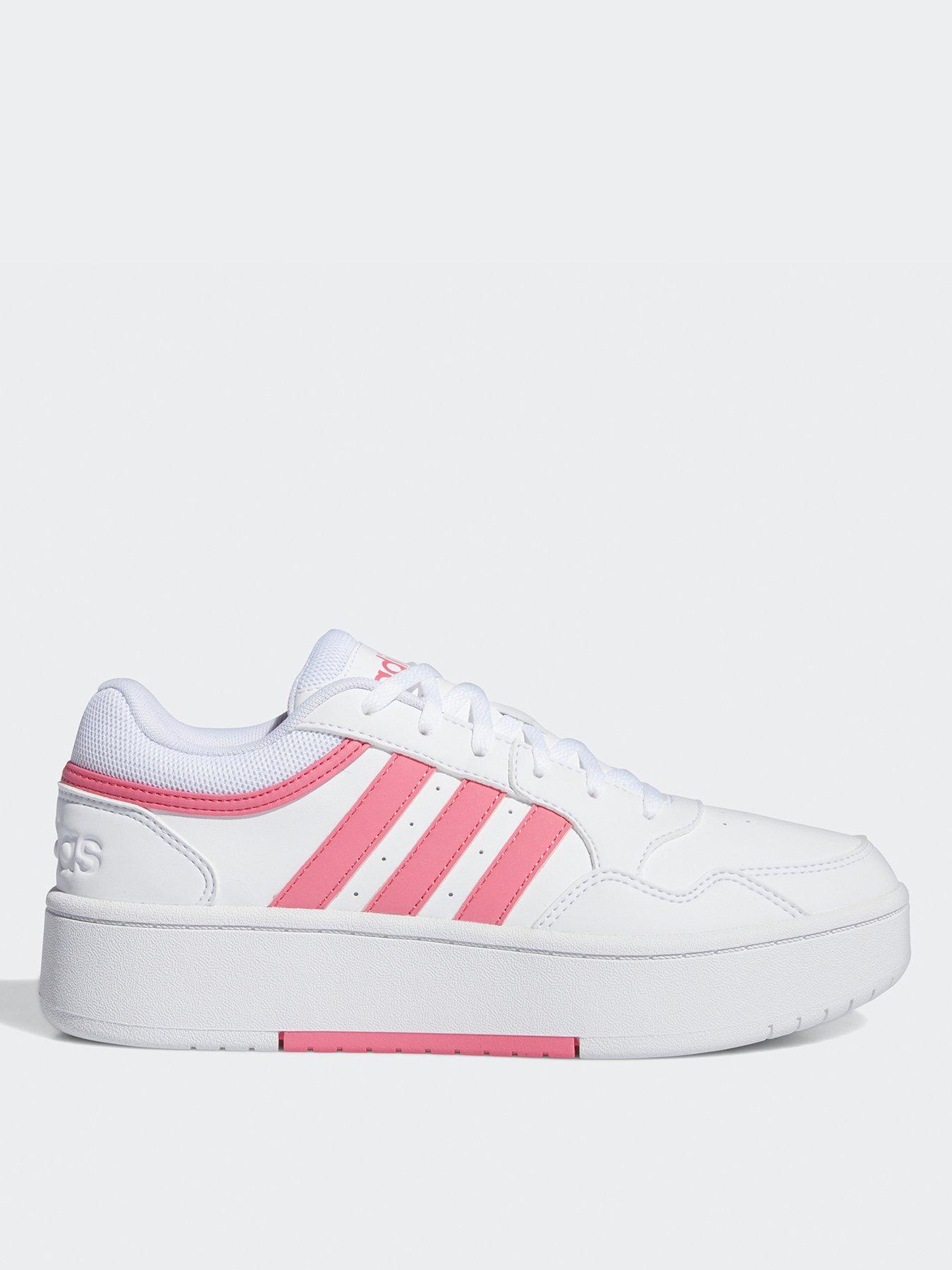adidas Sportswear Women s Hoops 3.0 Bold Trainers White Pink littlewoods