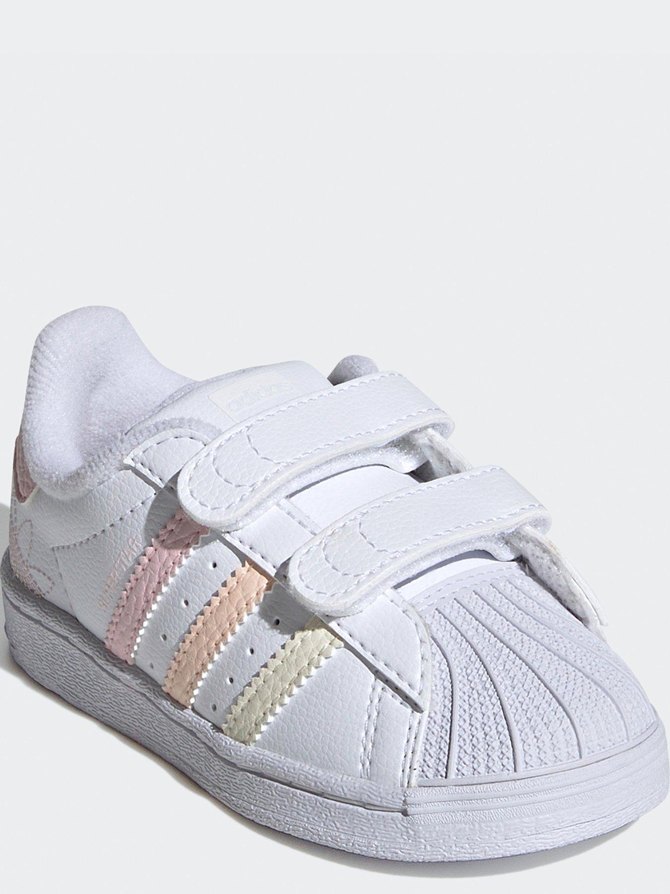 adidas Originals Infant Girls Superstar Trainers - White/Pink ...