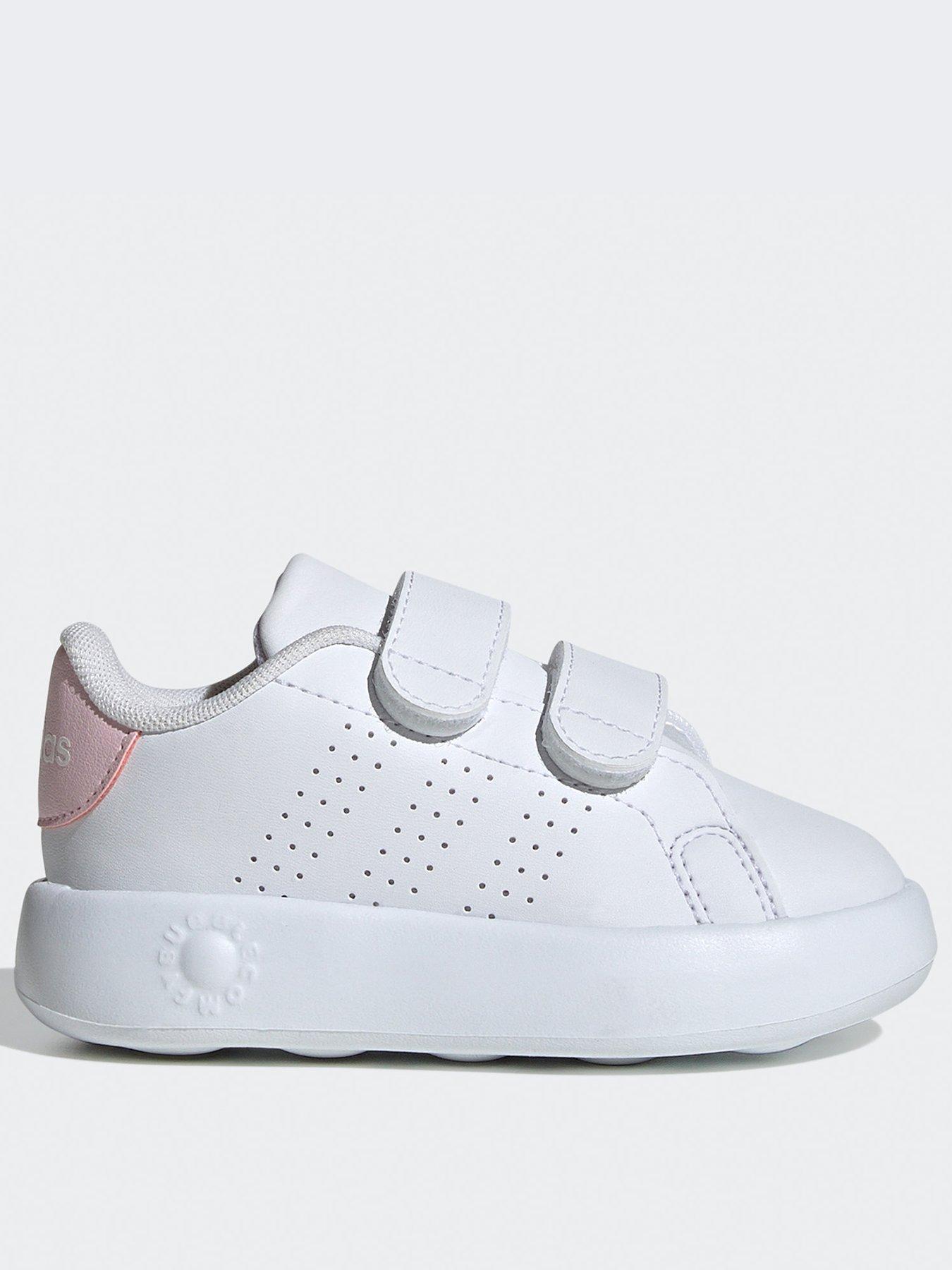 adidas Sportswear Infant Girls Advantage Trainers White Pink littlewoods