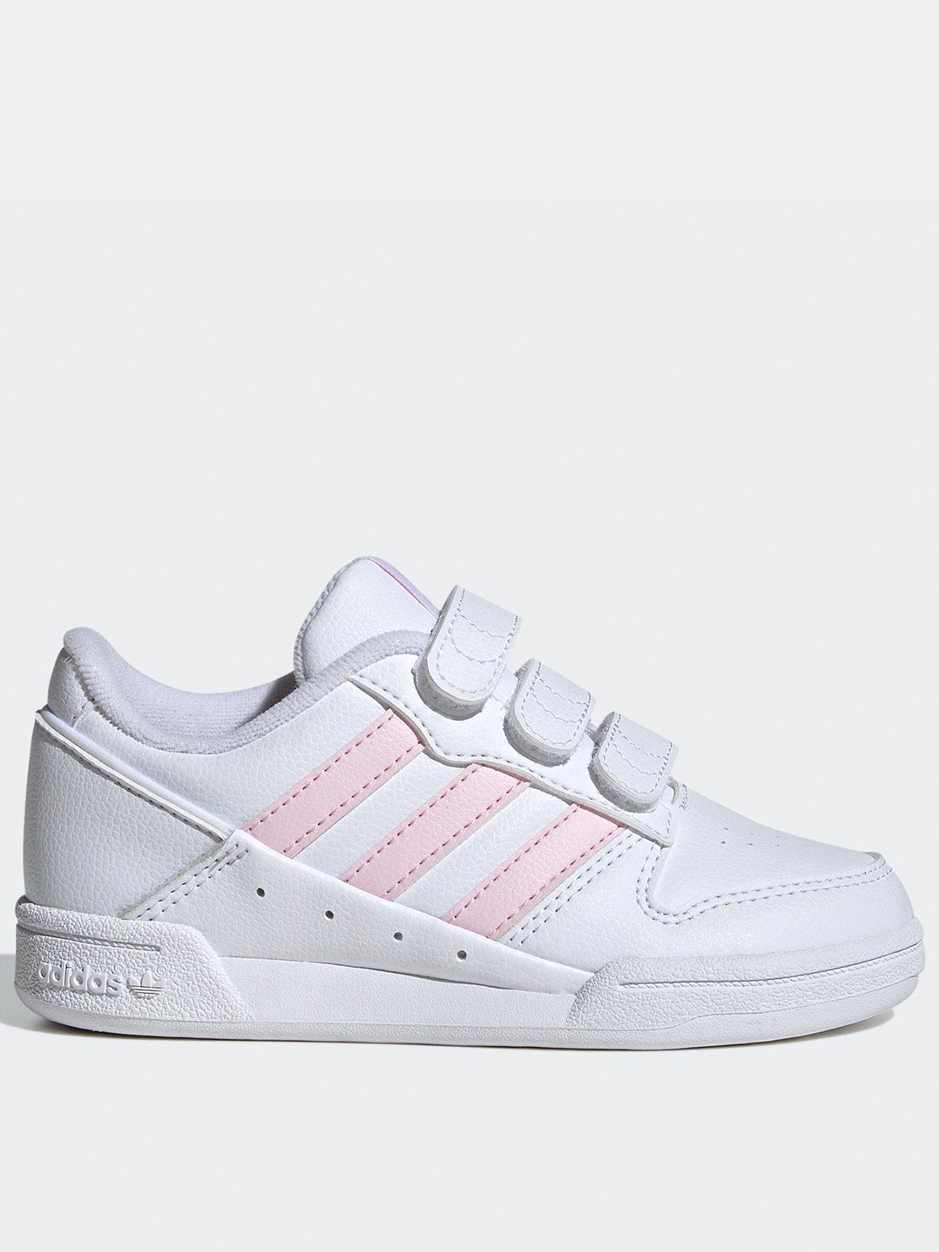 Image 1 of 6 of adidas Originals Kids Girls Team Court 2 Trainers - White/Pink