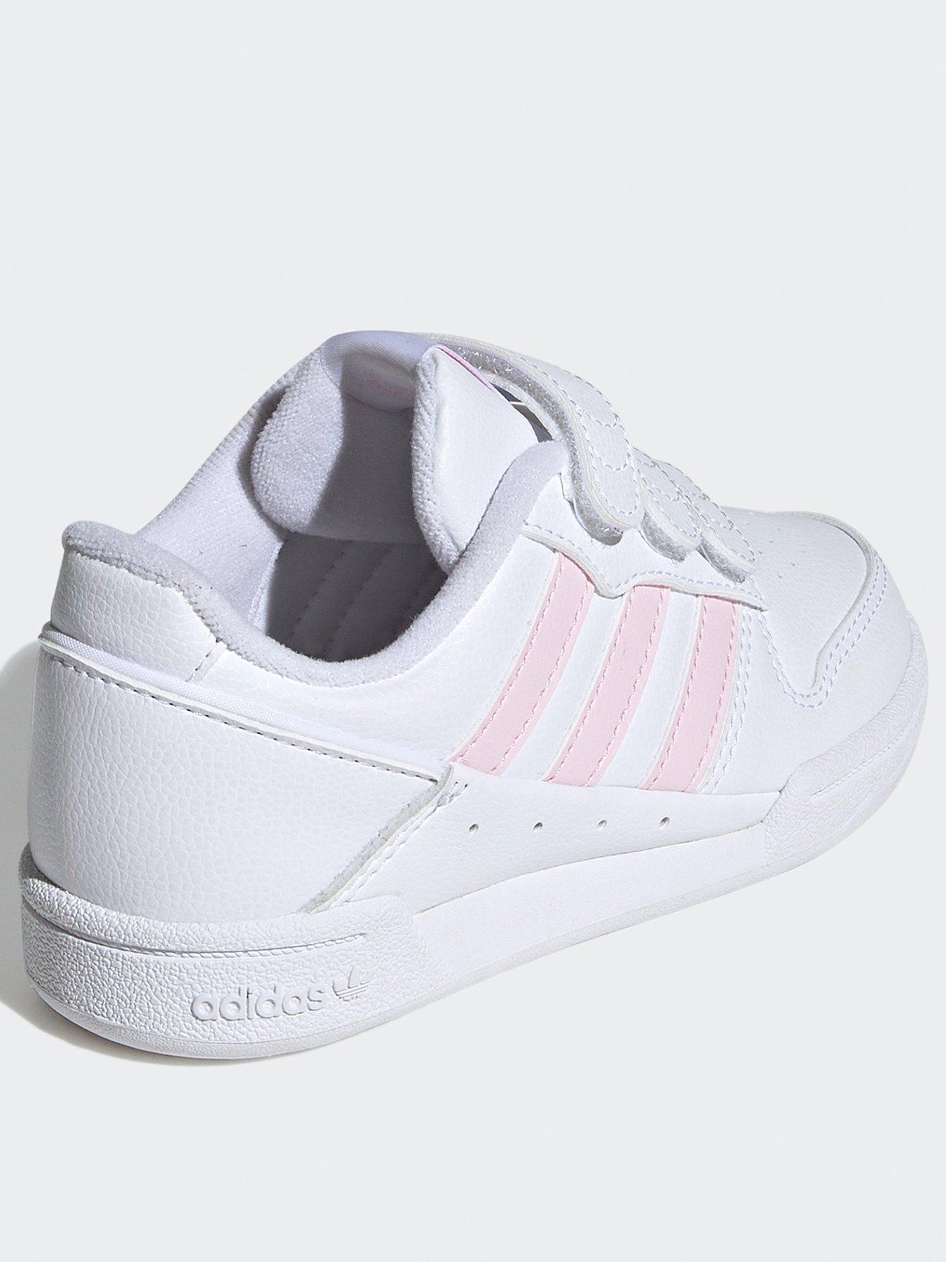 Image 3 of 6 of adidas Originals Kids Girls Team Court 2 Trainers - White/Pink