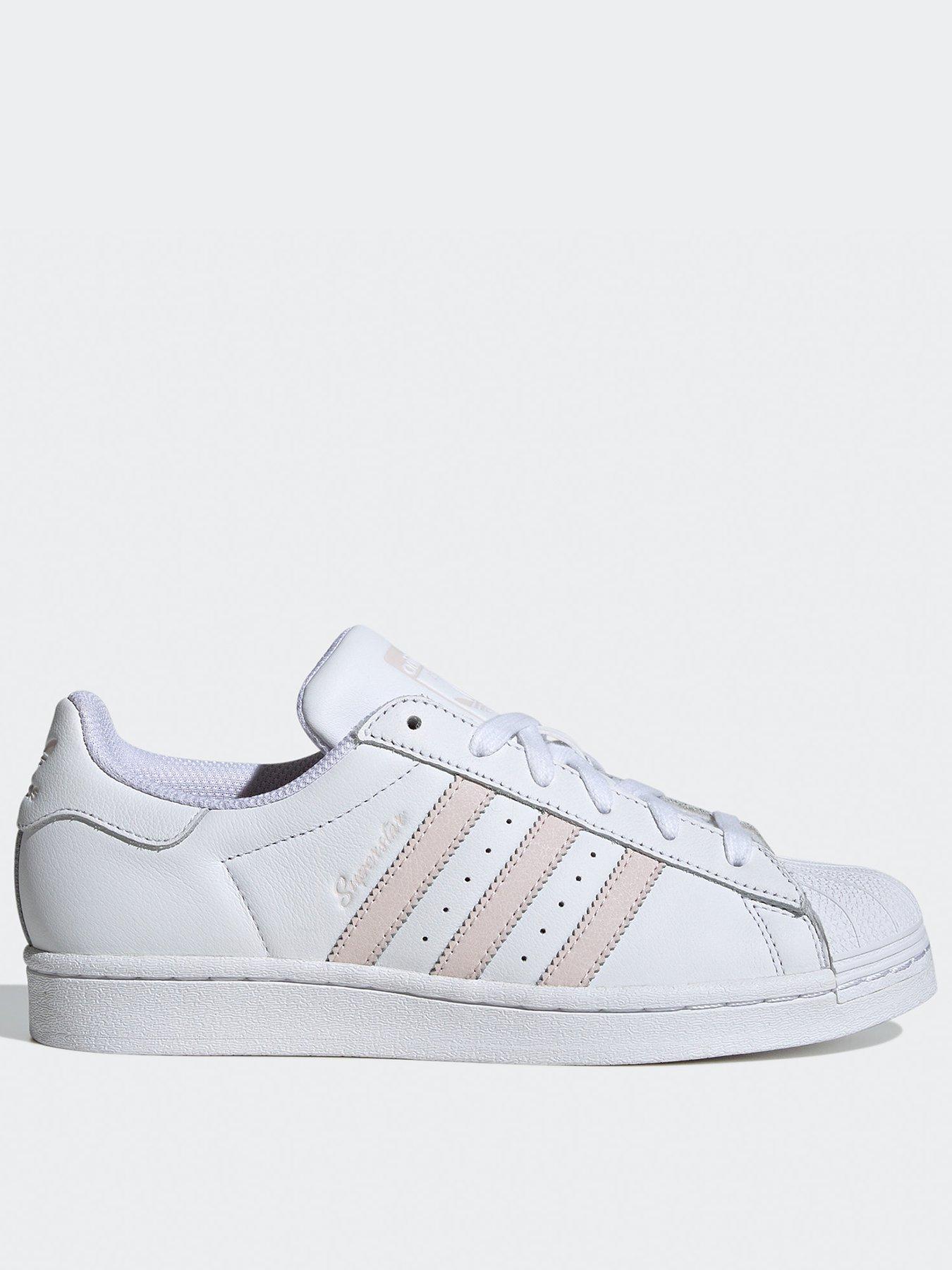 adidas Originals Womens Superstar Trainers White Pink littlewoods