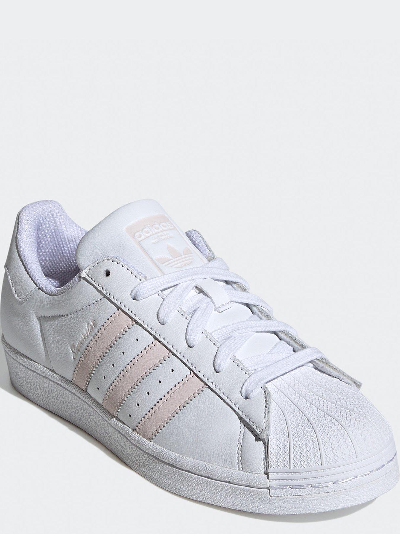 Adidas superstar trainers white and pink best sale