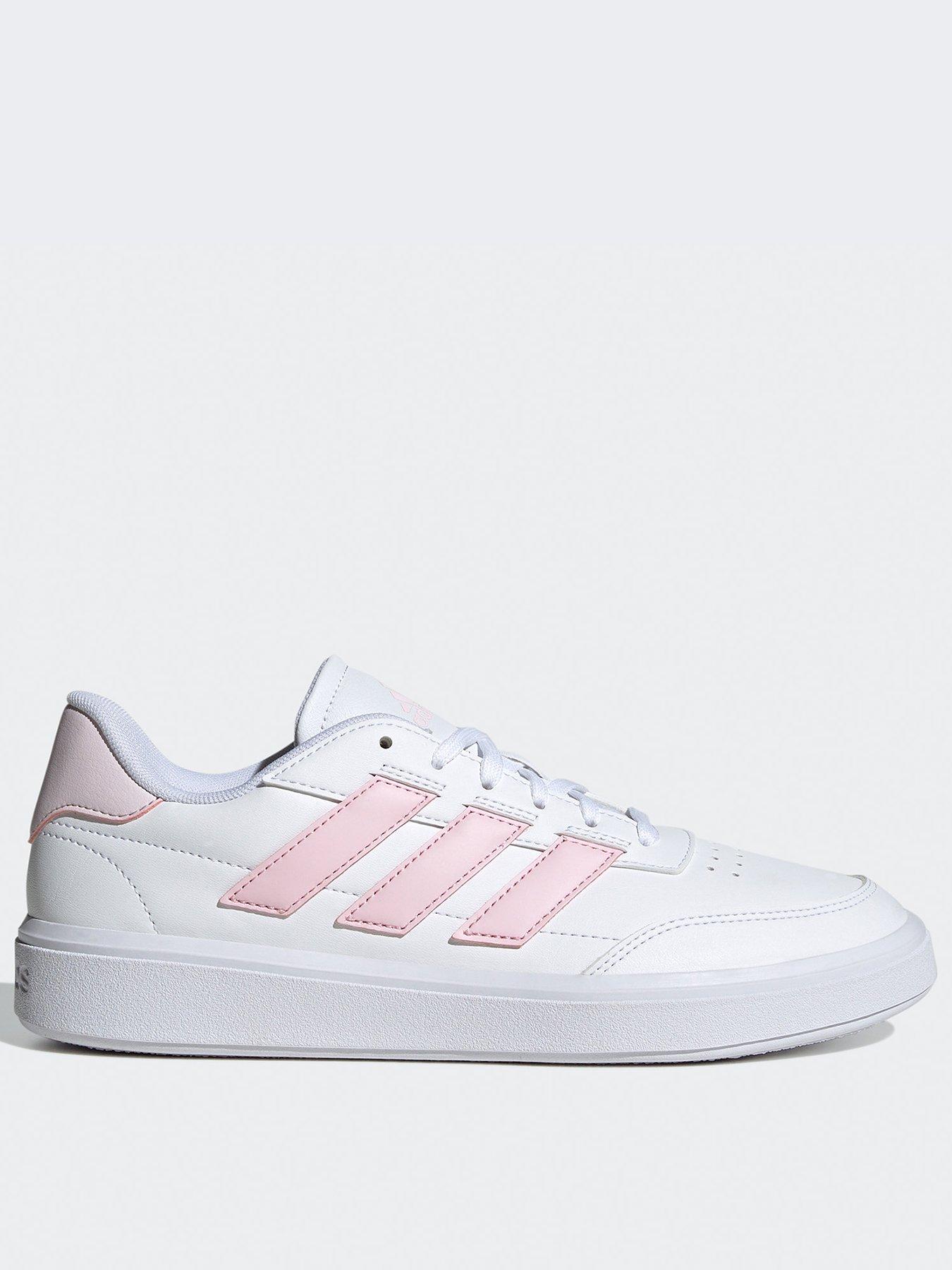 Adidas white pink trainers on sale