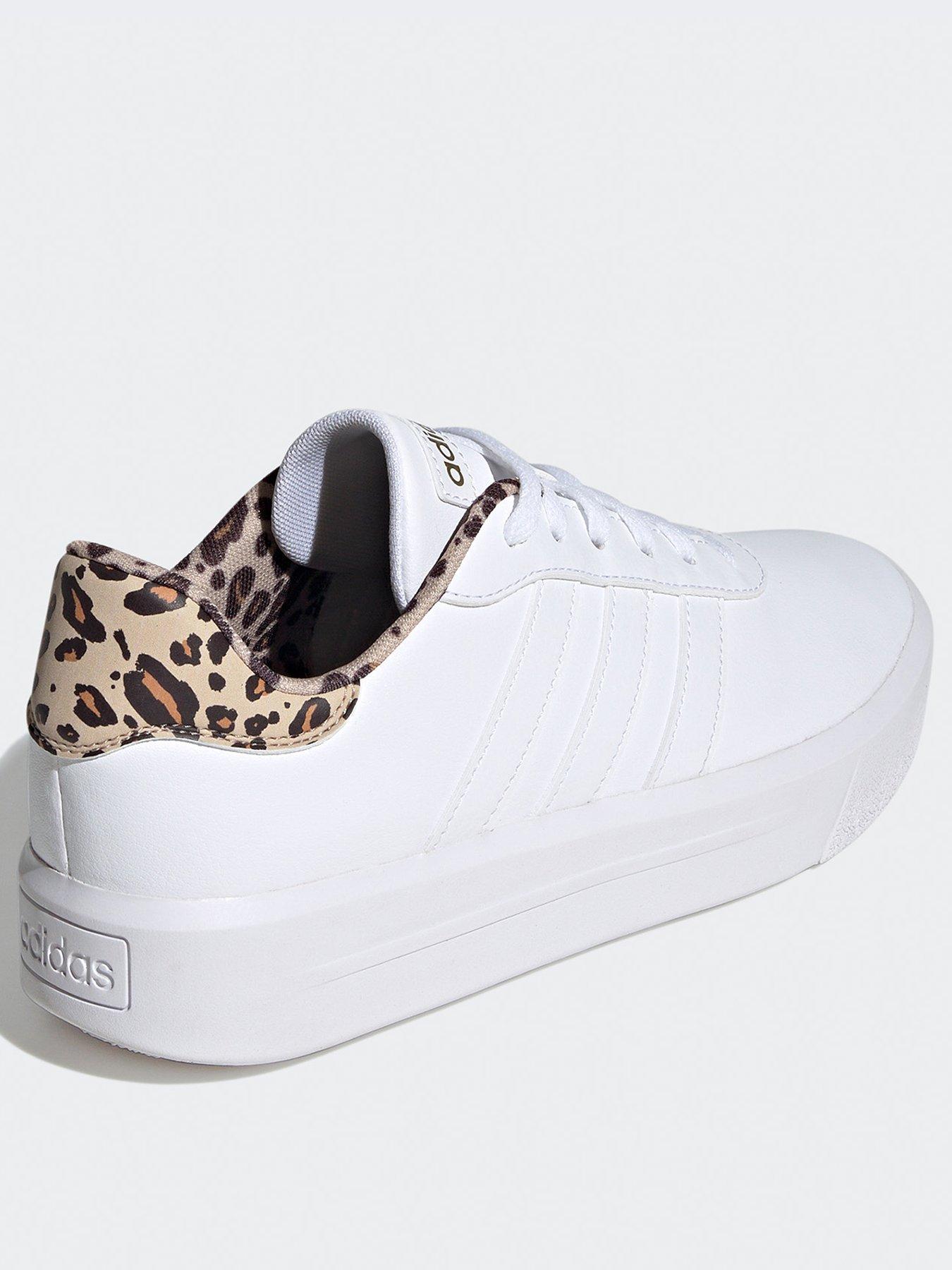 Womens Court Platform Animal Trainers Off White