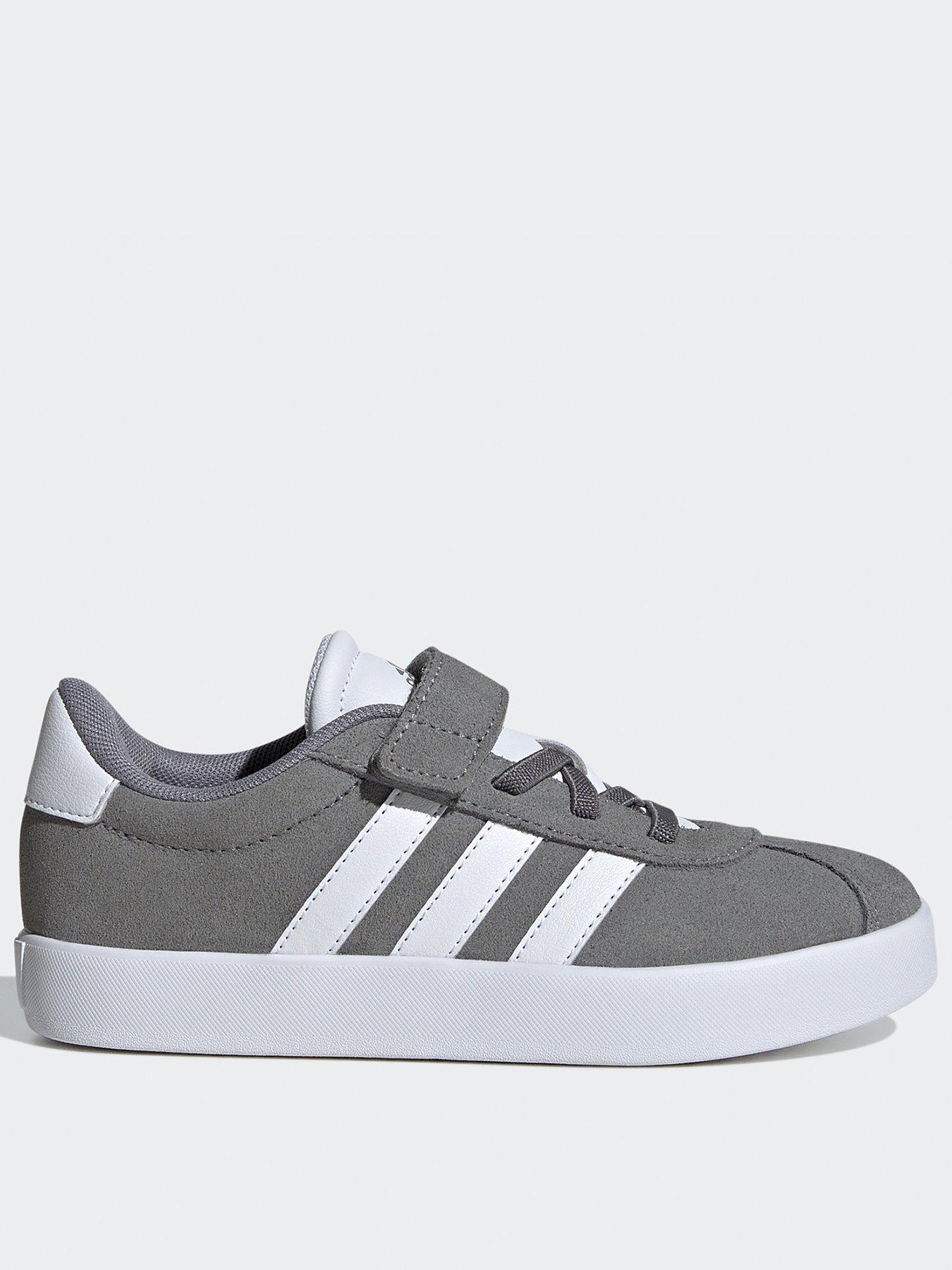 Kids Unisex VL Court 3.0 Velcro Trainers Grey White