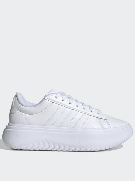 adidas-sportswear-womens-grand-court-platform-trainers-white