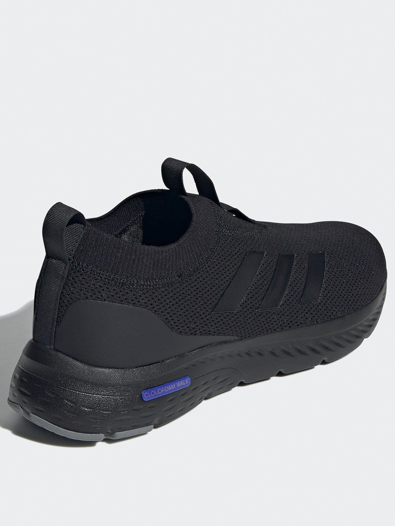 Mens cloudfoam black trainers best sale