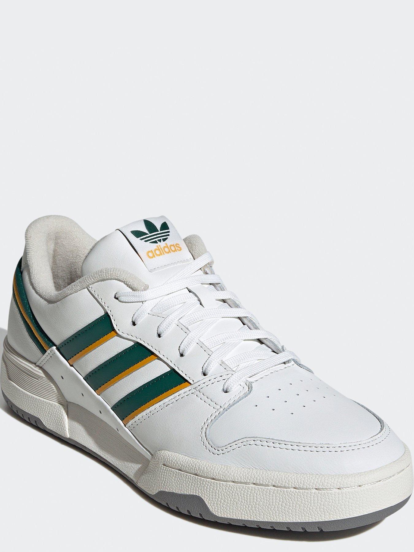 adidas Originals Mens Team Court 2 Trainers White Green littlewoods