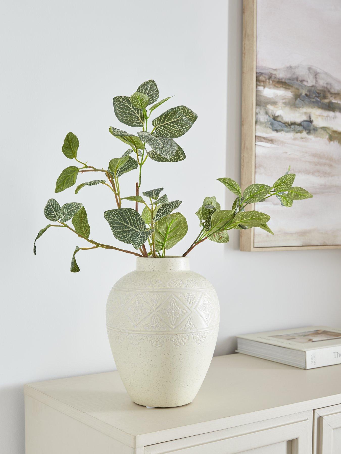 undefined Debossed Cream Vase