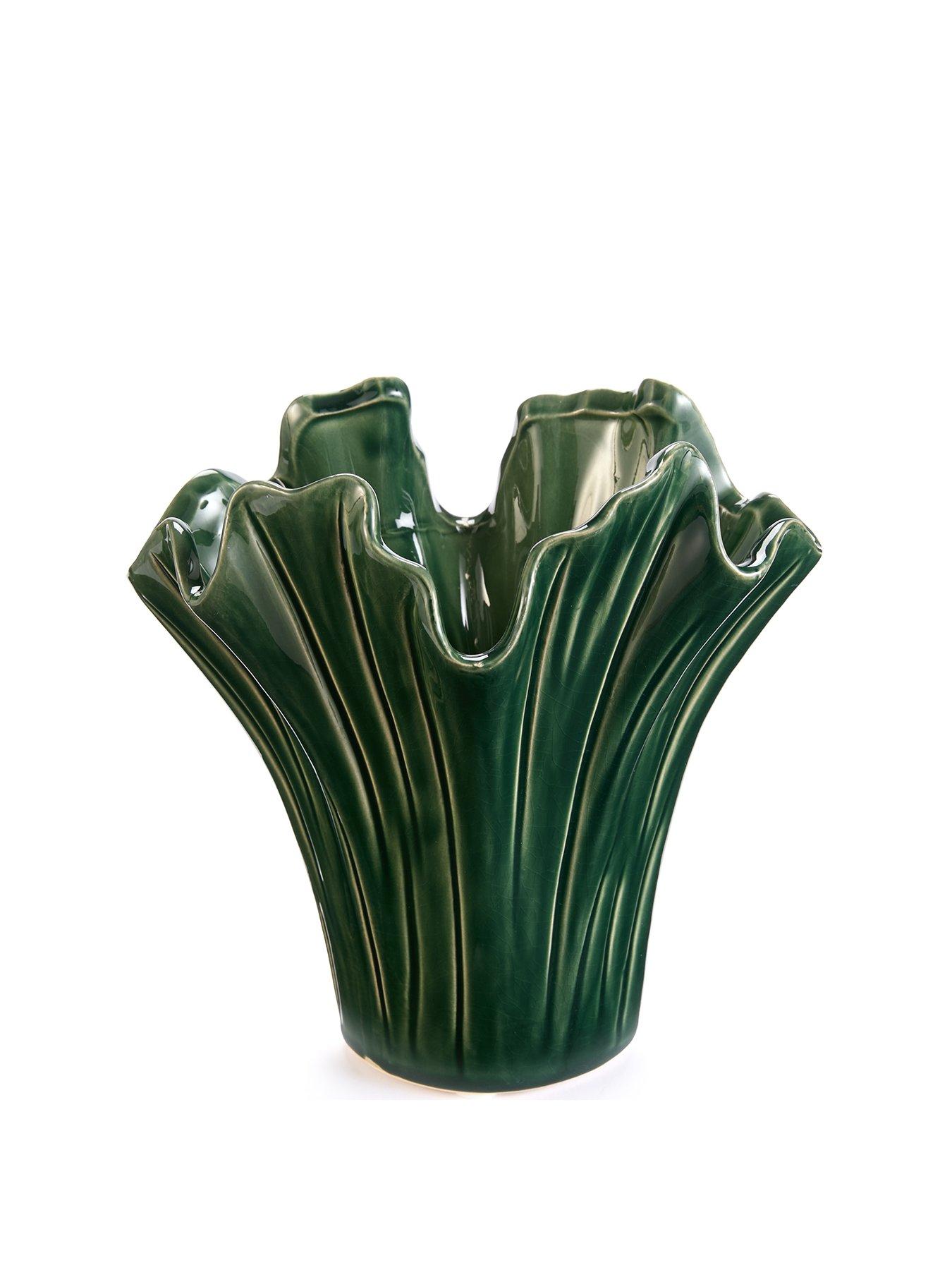  image of very-home-dark-green-fluted-pot