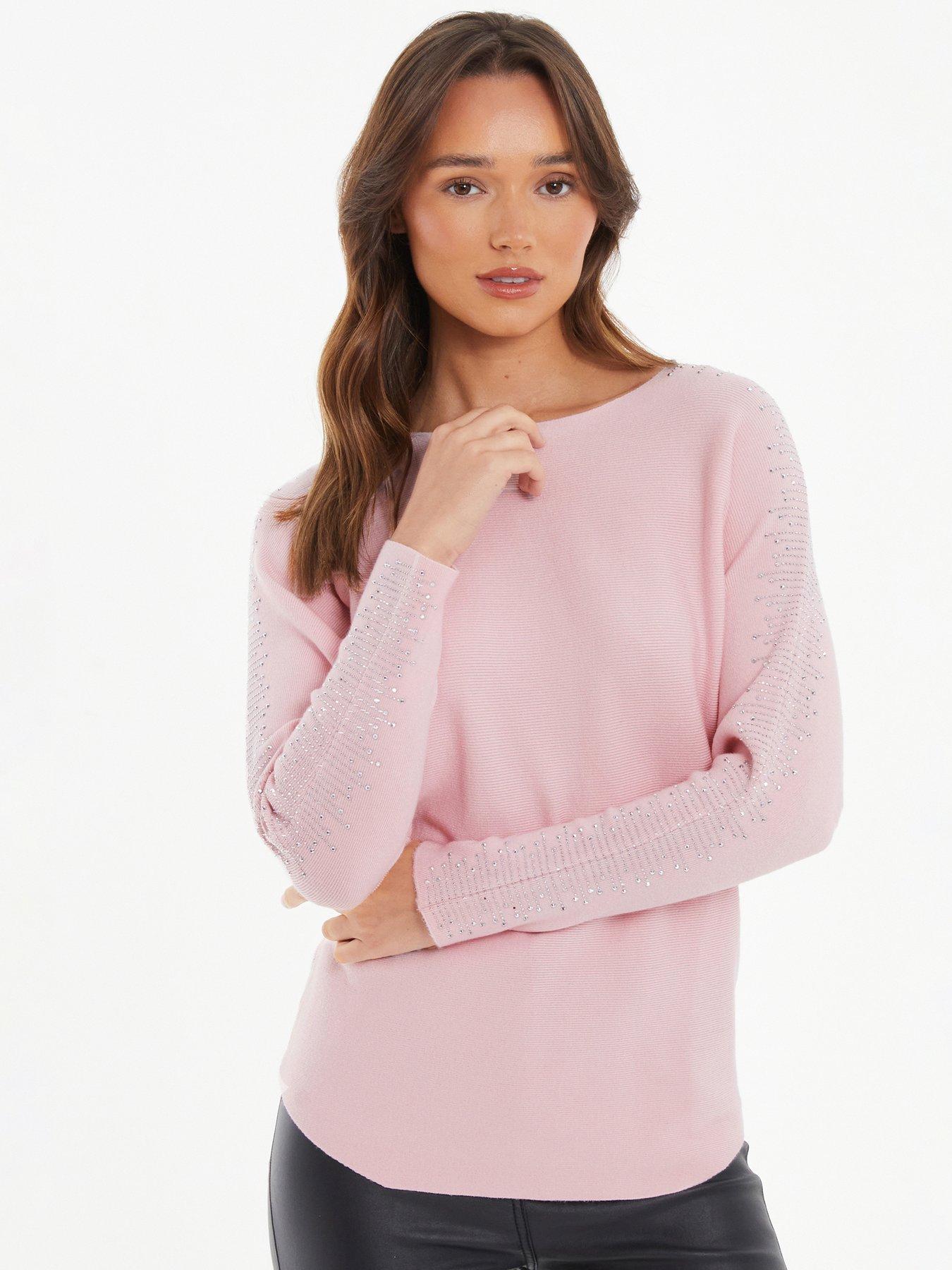 SQUARE NECK BUTTON LONG SLEEVE RIBBED POINTELLE