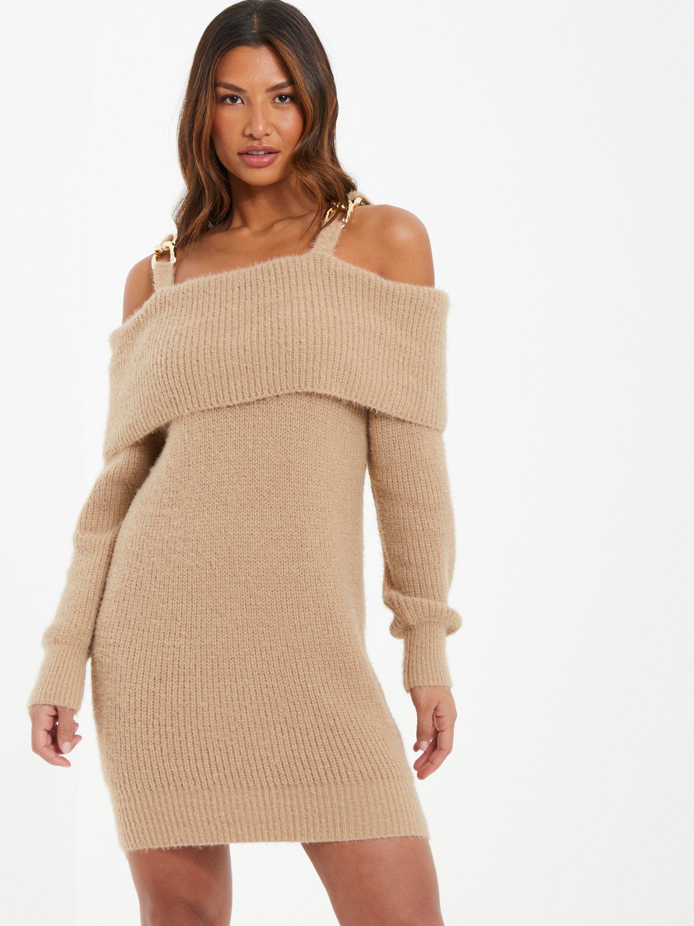 Quiz cold shoulder on sale dress