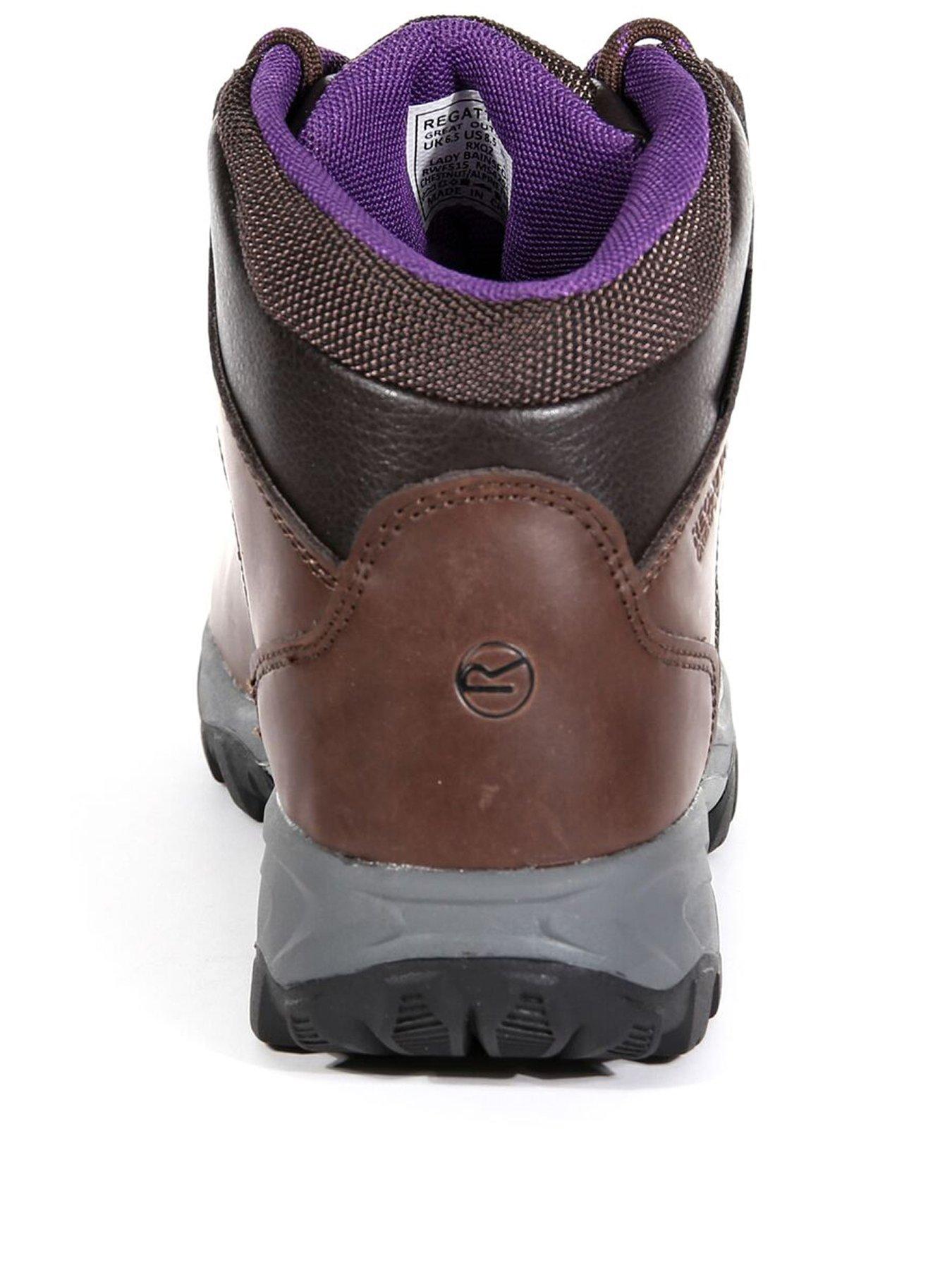  image of regatta-womens-lady-bainsford-waterproof-leather-walking-boot--brown