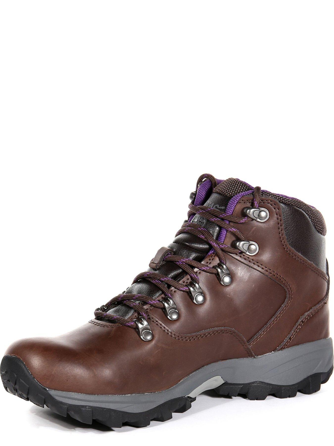  image of regatta-womens-lady-bainsford-waterproof-leather-walking-boot--brown