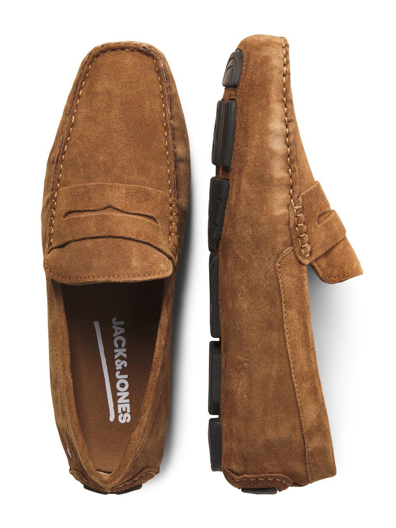  image of jack-jones-jack-amp-jones-suede-driving-loafers-brown
