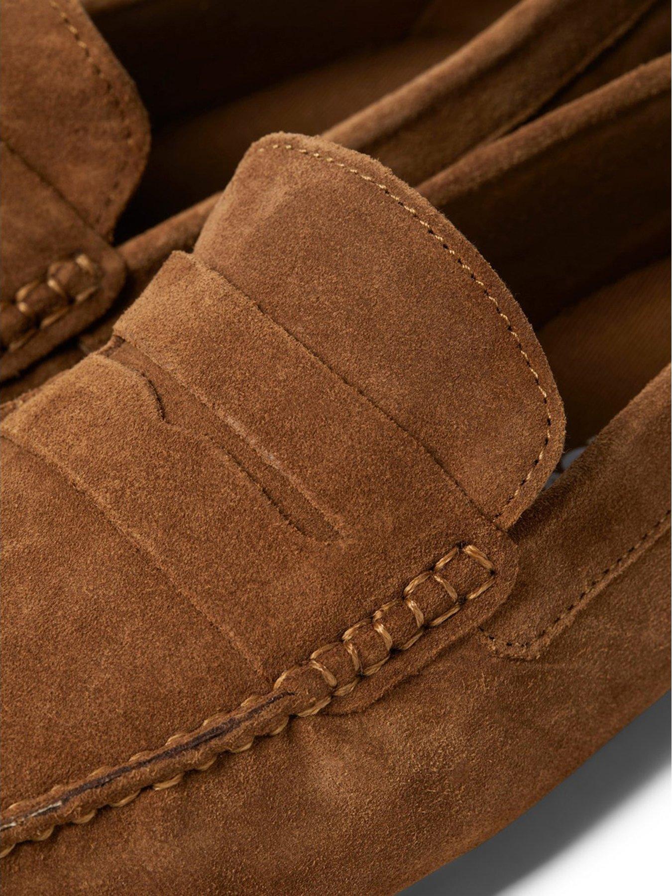  image of jack-jones-jack-amp-jones-suede-driving-loafers-brown