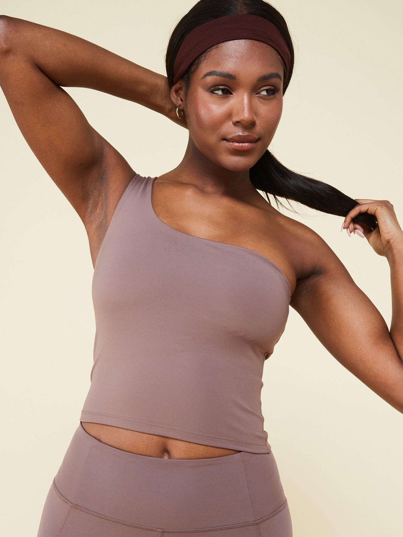 undefined Women's Training Bianca One Shoulder Tank - Brown