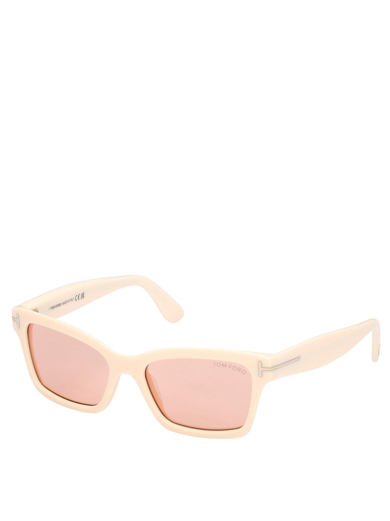 Tom Ford Ivory / Gradient Or Mirror Violet Acetate Sunglasses
