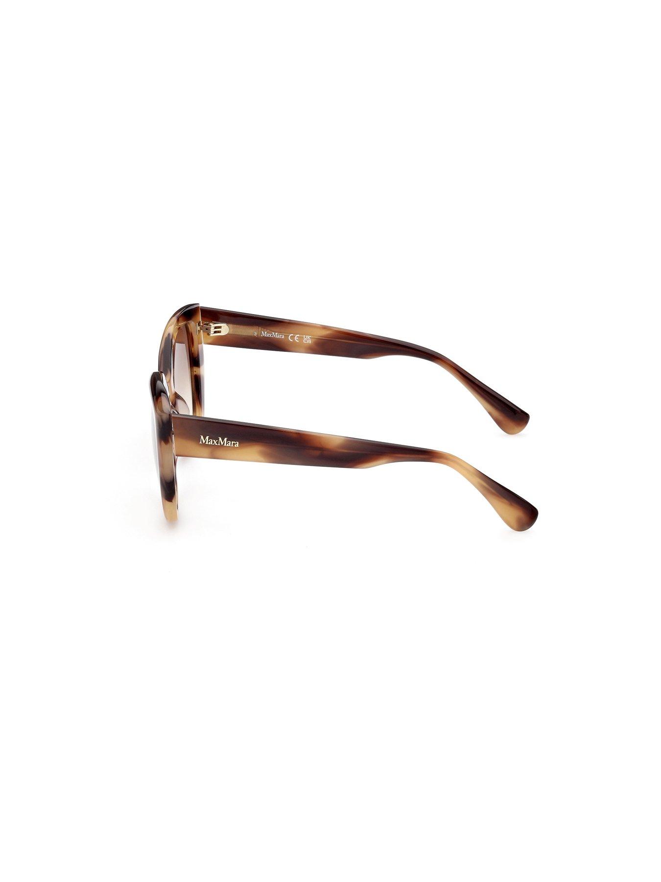  image of max-mara-maxmara-shiny-dark-brown-gradient-brown-acetate-sunglasses