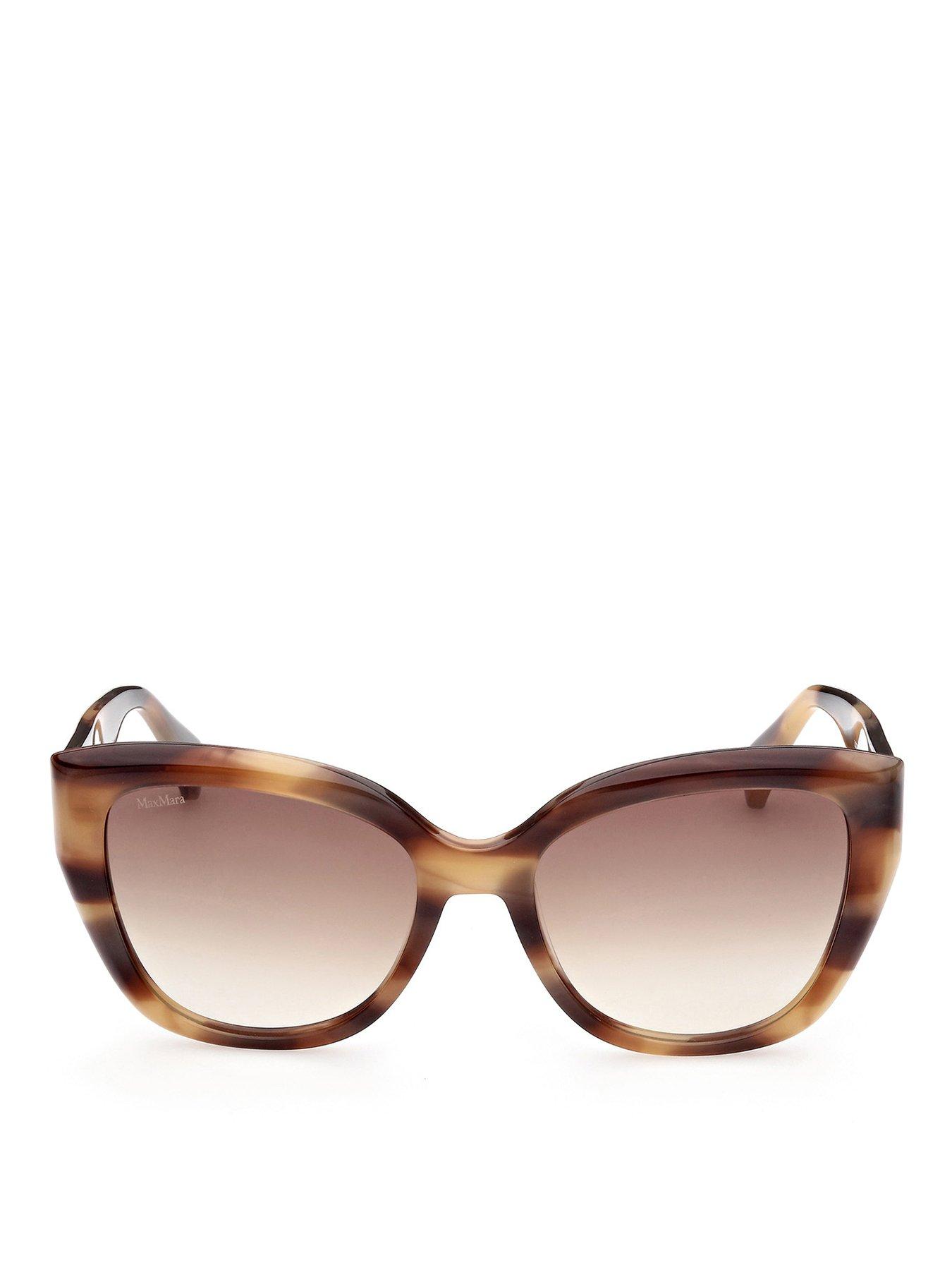  image of max-mara-maxmara-shiny-dark-brown-gradient-brown-acetate-sunglasses