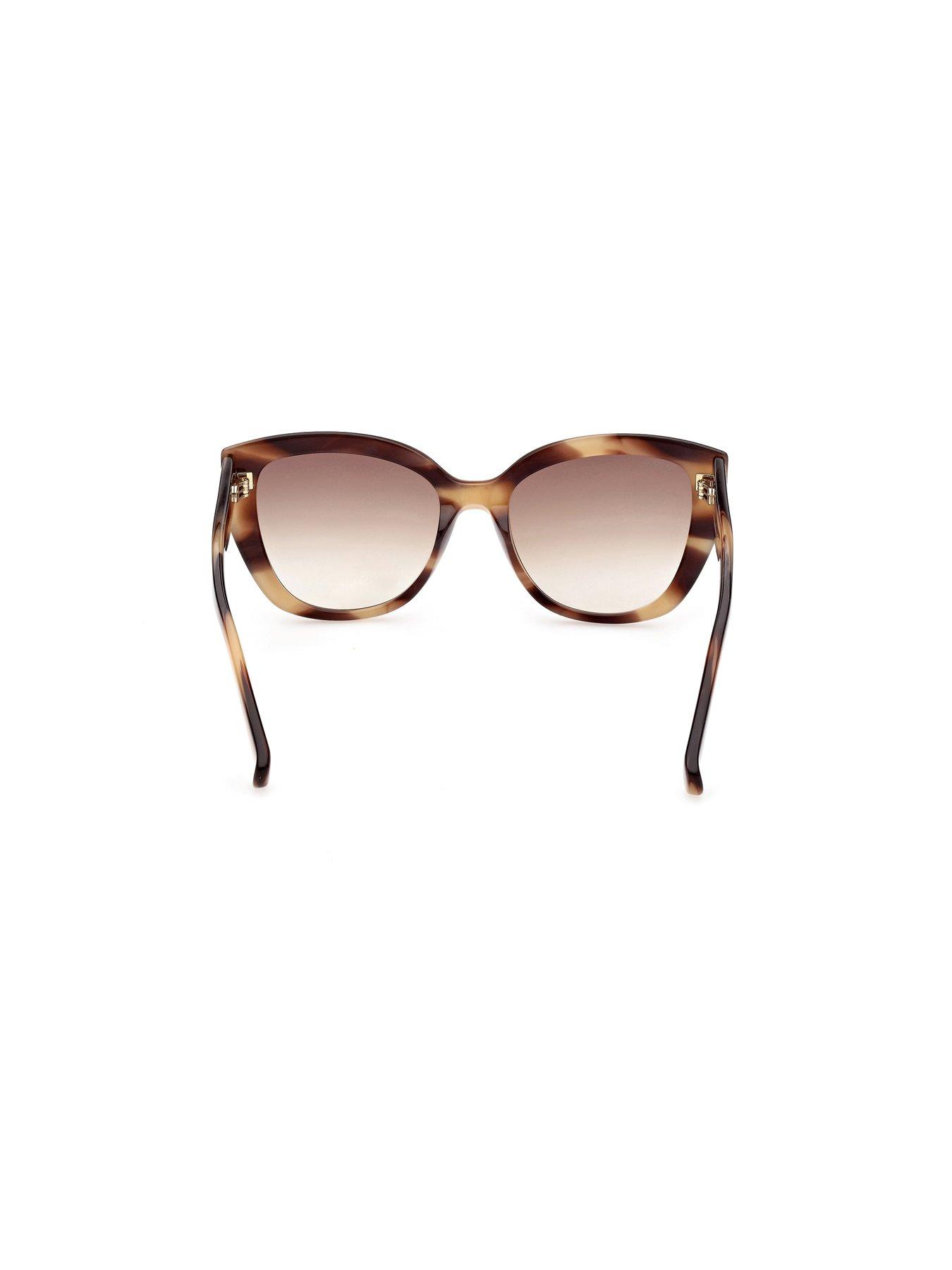  image of max-mara-maxmara-shiny-dark-brown-gradient-brown-acetate-sunglasses