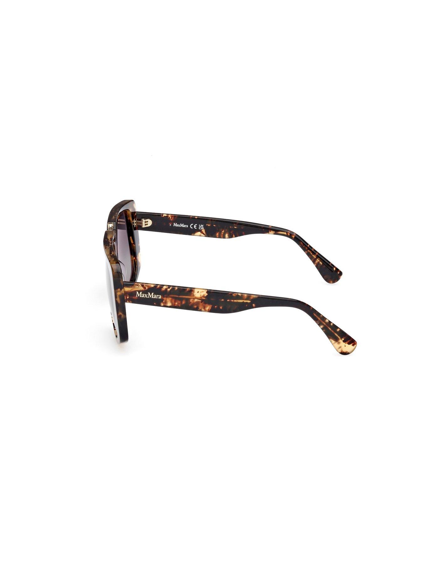  image of max-mara-dark-havana-shield-sunglasses