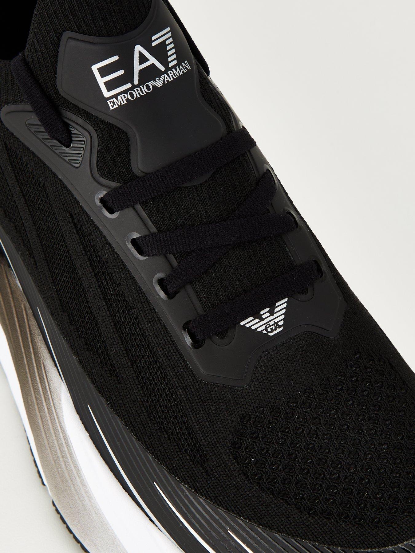 Image 6 of 6 of EA7 Emporio Armani Crusher Sonic Knit Trainer - Black/Silver
