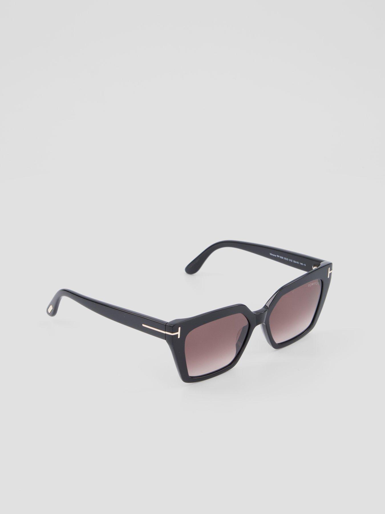 Image 5 of 6 of Tom Ford Womens Cat-Eye Graduated Tint 100% UV Protection Sunglasses - Black