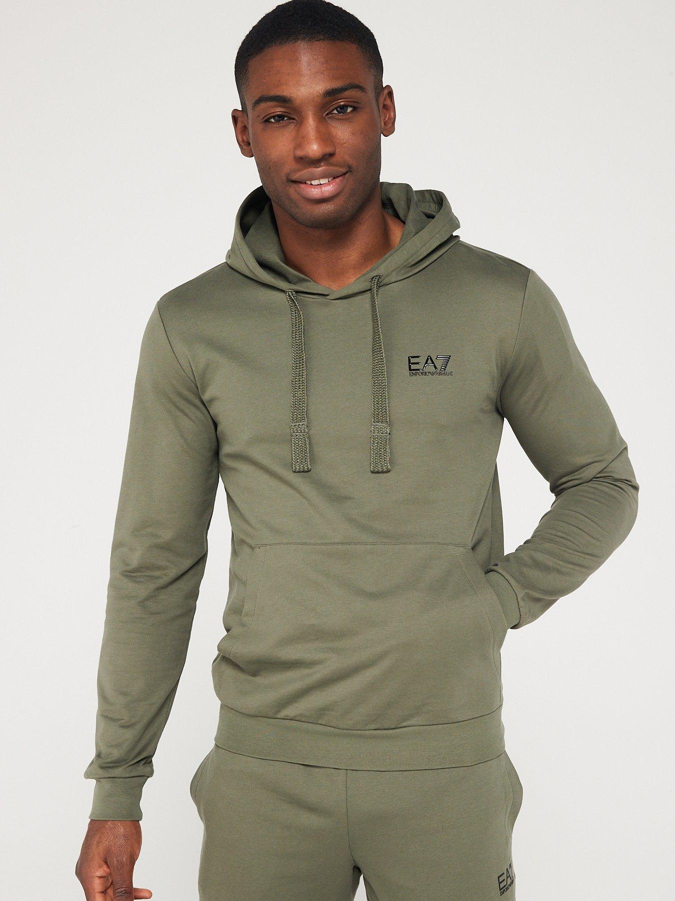 EA7 Emporio Armani Core ID Overhead Hoodie Khaki littlewoods